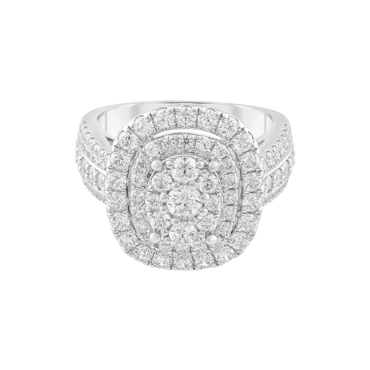 2 CT. Tw. Diamond Composite Engagement Ring 10K White Gold Round Brilliant Cut Size 6