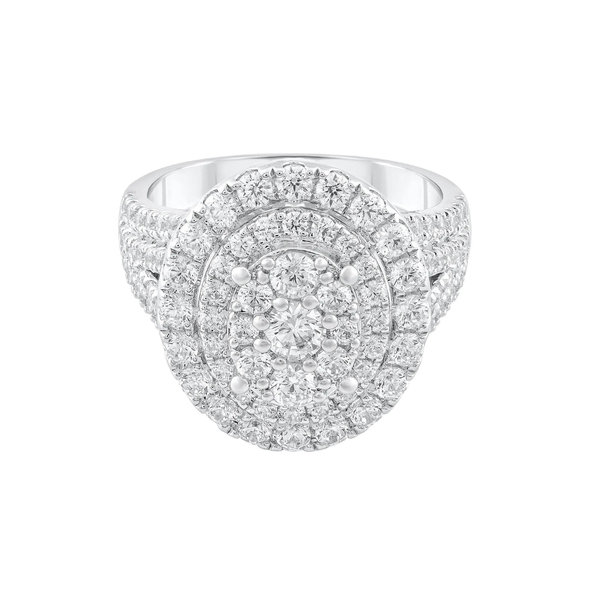 2 CT. Tw. Diamond Composite Engagement Ring 10K White Gold Round Brilliant Cut Size 6.5