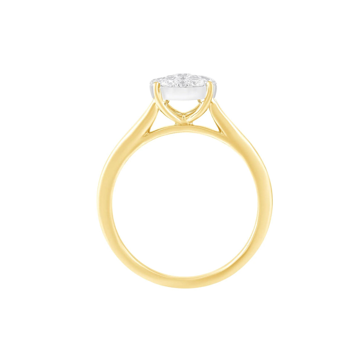 1/2 CT. Tw. Diamond Composite Engagement Ring 10K Yellow Gold Round Brilliant Cut Size 8