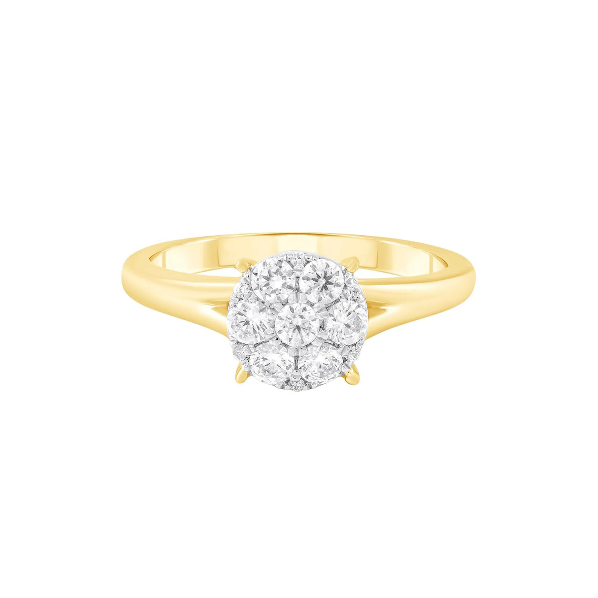 1/2 CT. Tw. Diamond Composite Engagement Ring 10K Yellow Gold Round Brilliant Cut Size 8
