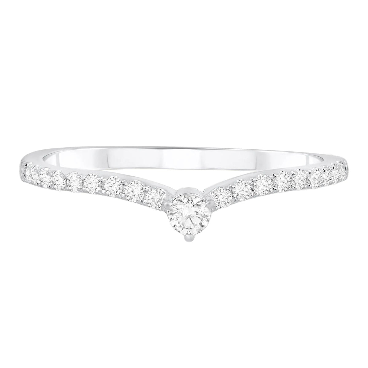 1/5 CT. Tw. Diamond Contour Band Ring 10K White Gold Size 6.5