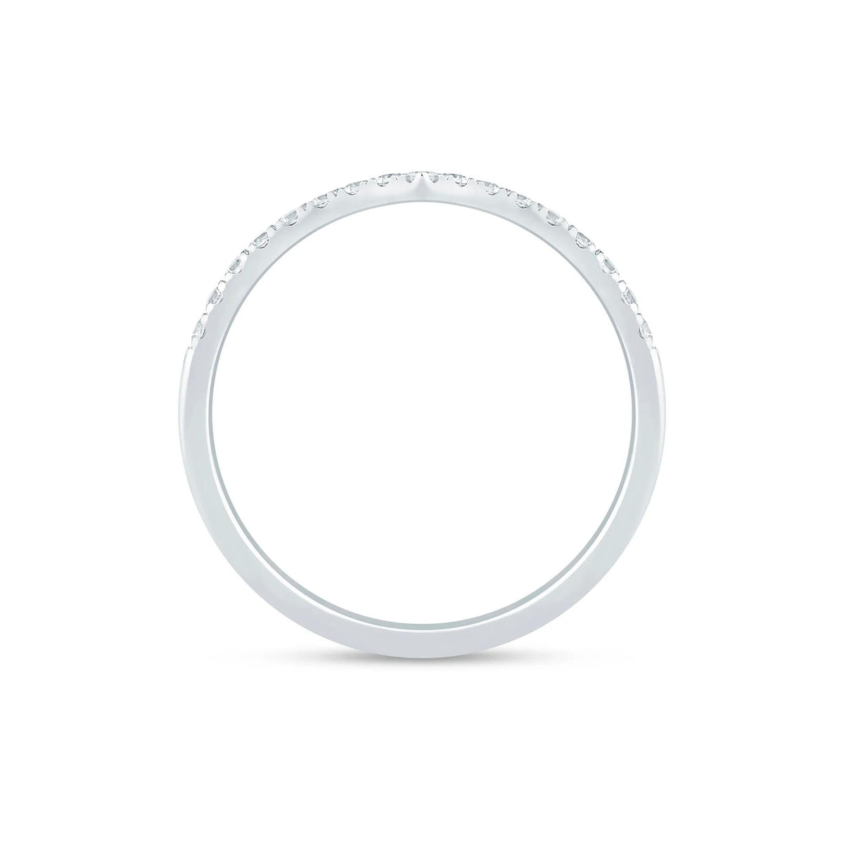 1/5 CT. Tw. Diamond Contour Band Ring 14K White Gold Size 6 1mm