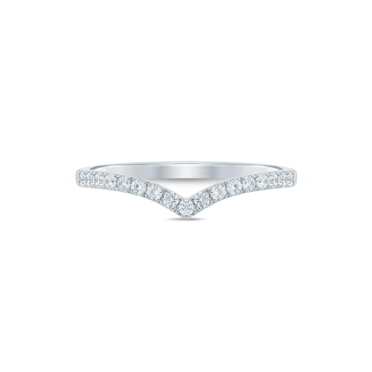 1/5 CT. Tw. Diamond Contour Band Ring 14K White Gold Size 6 1mm