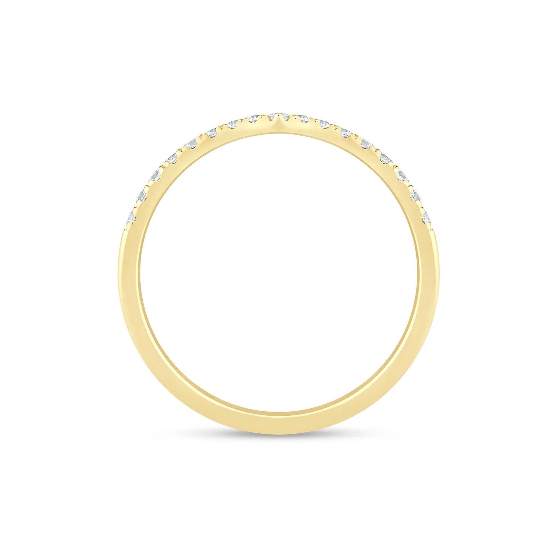 1/5 CT. Tw. Diamond Contour Band Ring 14K Yellow Gold Size 6.5 1mm