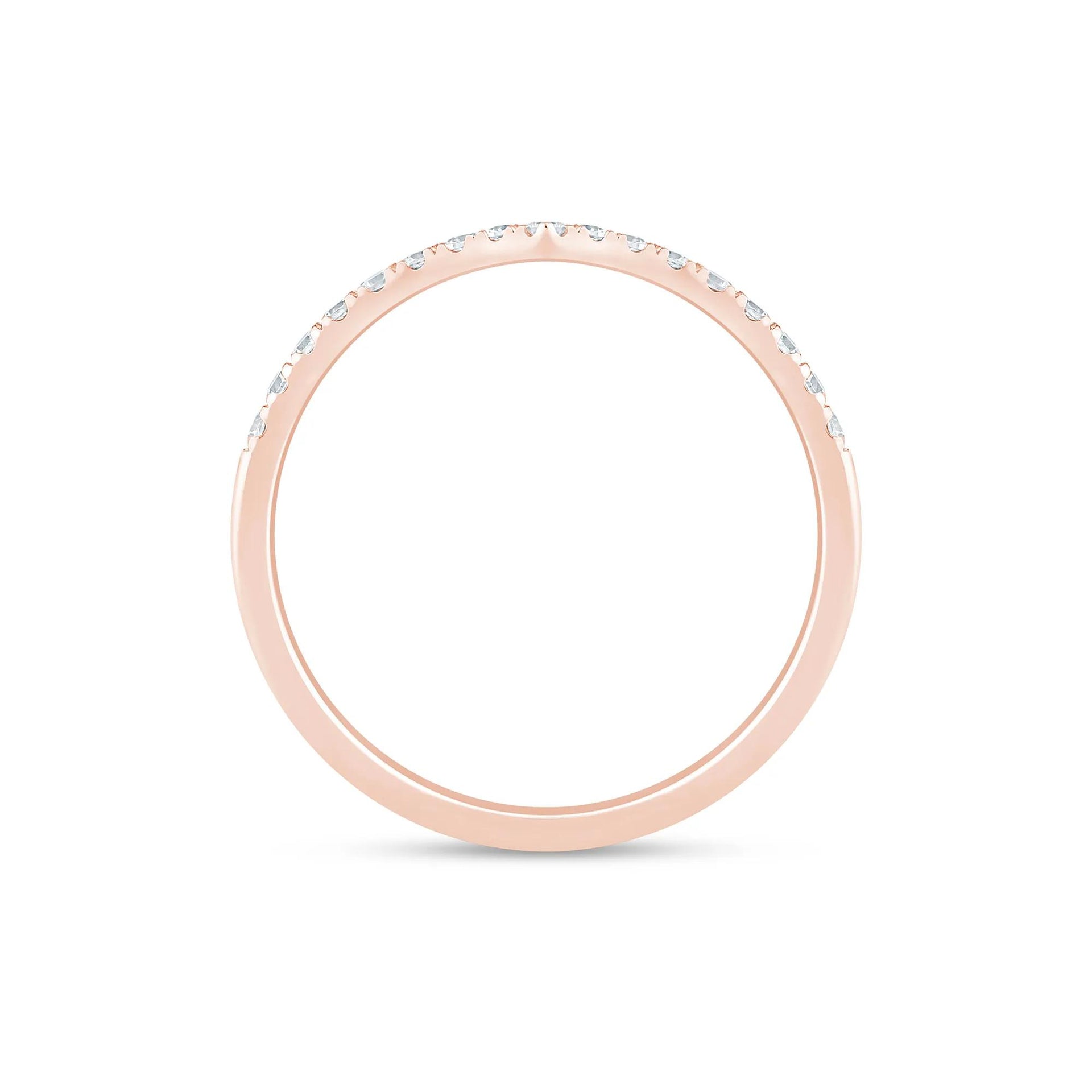 1/5 CT. Tw. Diamond Contour Band Ring 14K Rose Gold Size 6 1mm