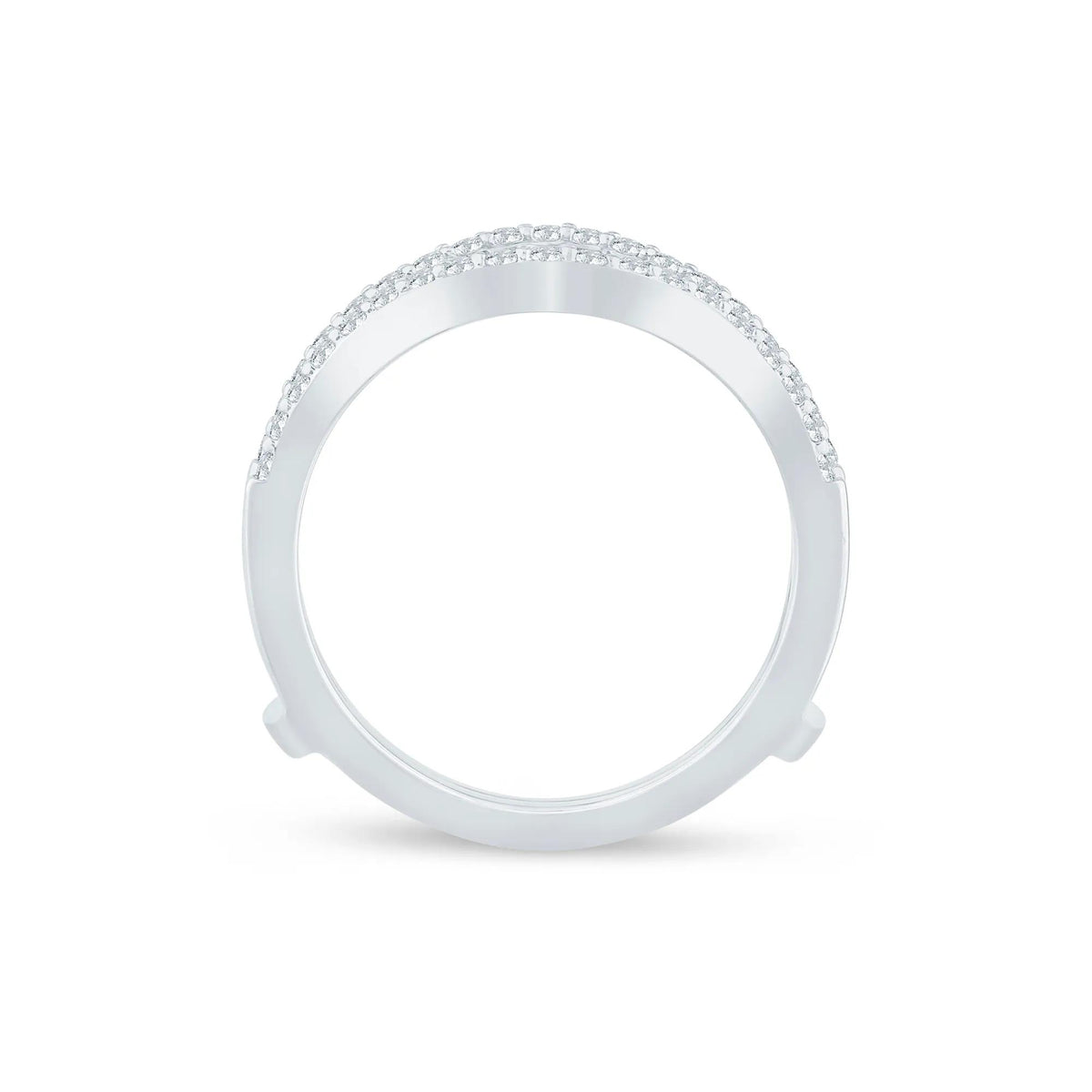1/3 CT. Tw. Diamond Contour Insert 14K White Gold Ring Size 8.5 4.5mm