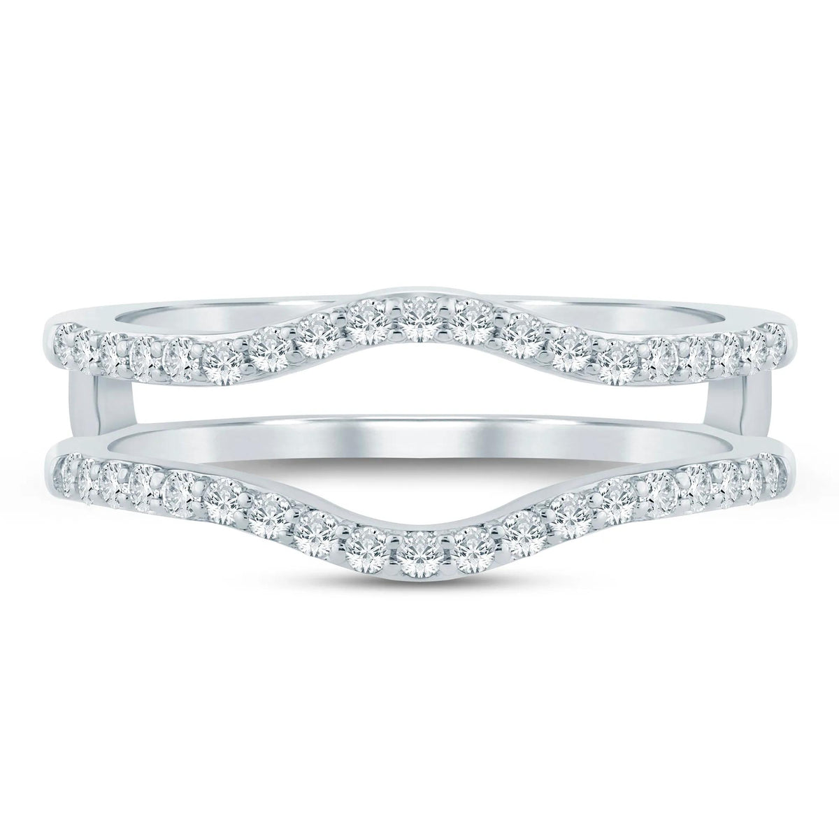 1/3 CT. Tw. Diamond Contour Insert 14K White Gold Ring Size 8.5 4.5mm