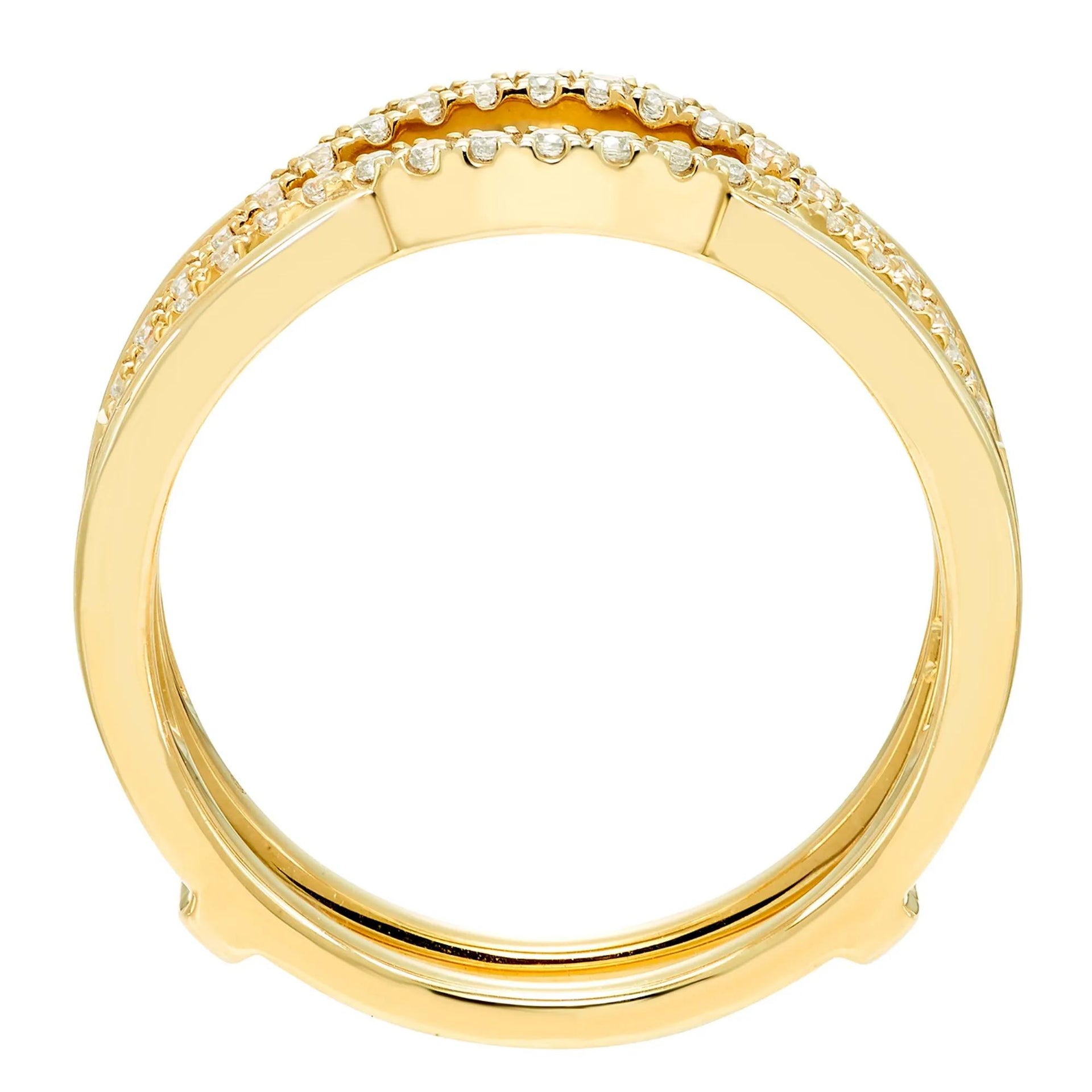 1/4 CT. Tw. Diamond Contoured Ring Insert 10K Yellow Gold Size 8