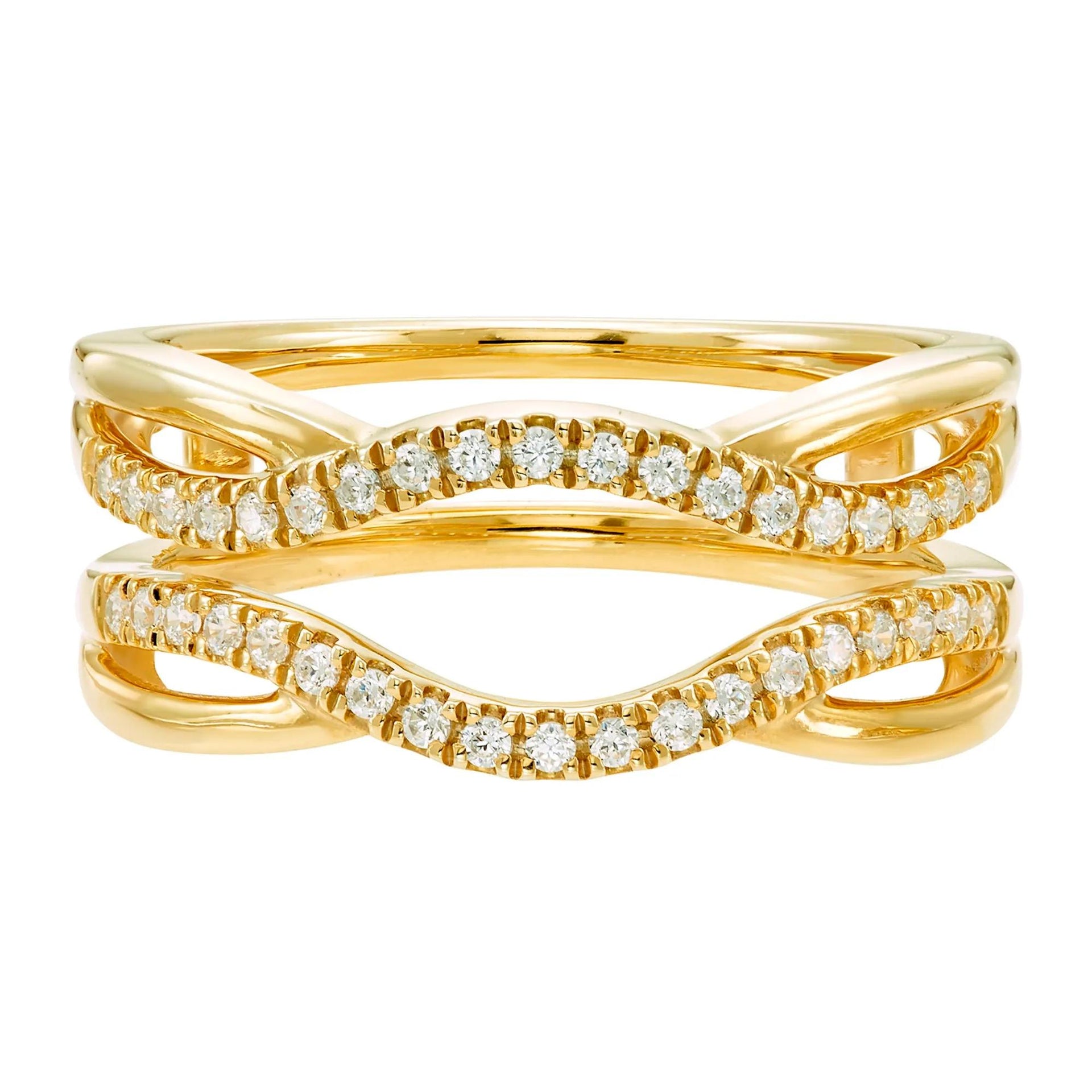 1/4 CT. Tw. Diamond Contoured Ring Insert 10K Yellow Gold Size 8