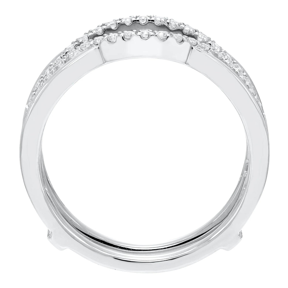 1/4 CT. Tw. Diamond Contoured Ring Insert 10K White Gold Size 8