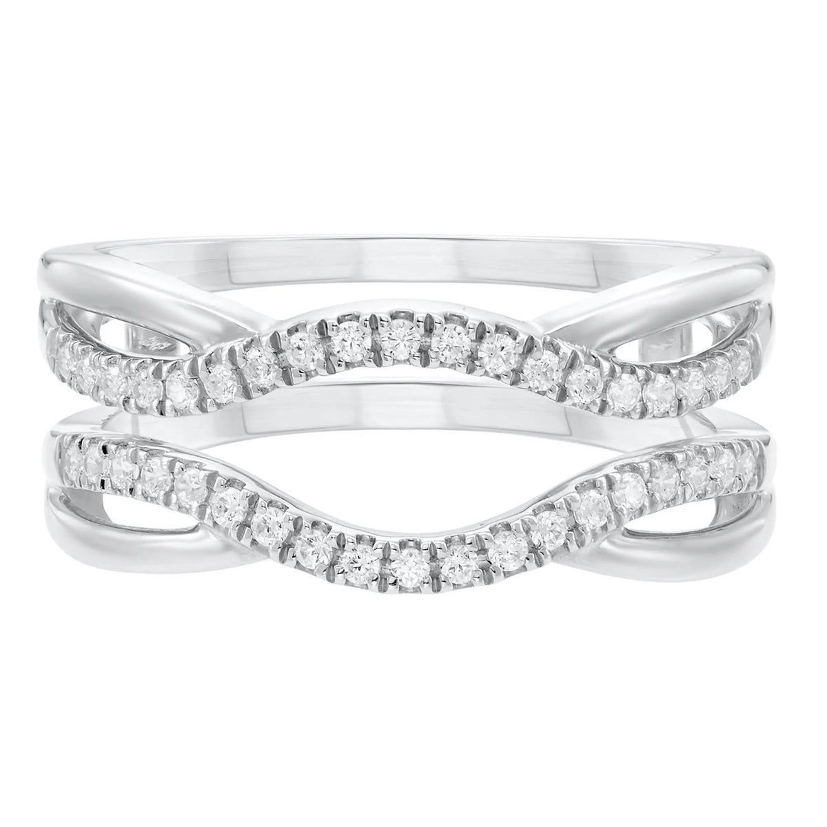 1/4 CT. Tw. Diamond Contoured Ring Insert 10K White Gold Size 8