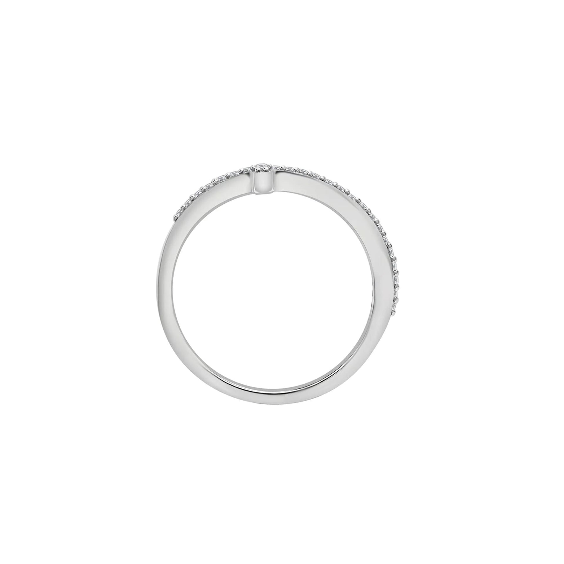 1/8 CT. Tw. Diamond Cross Ring .925 Sterling Silver White Size 9.5