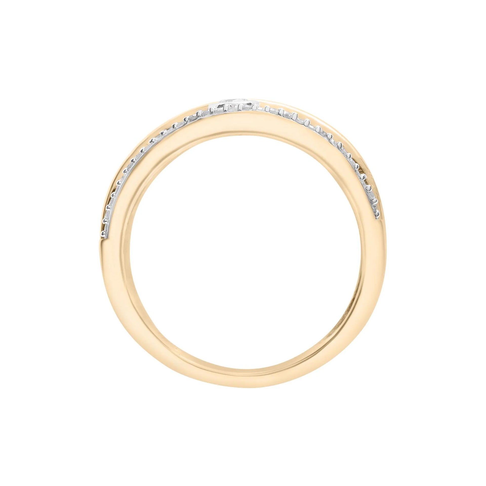 1/4 CT. Tw. Diamond Crossover Ring 10K Yellow Gold Size 7 2mm