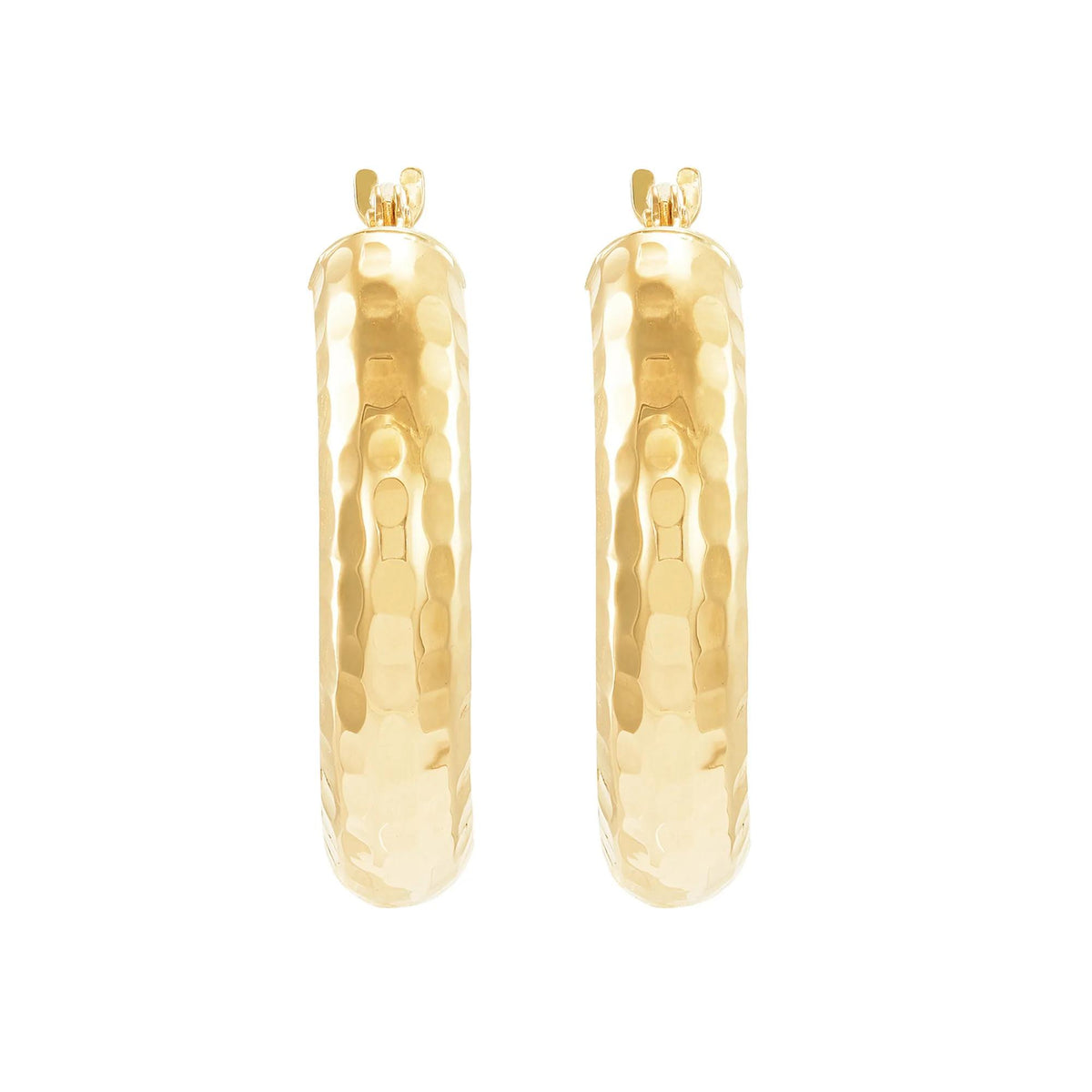 Diamond-Cut Hoop Earrings 14K Yellow Gold 17x Size 17.00mm
