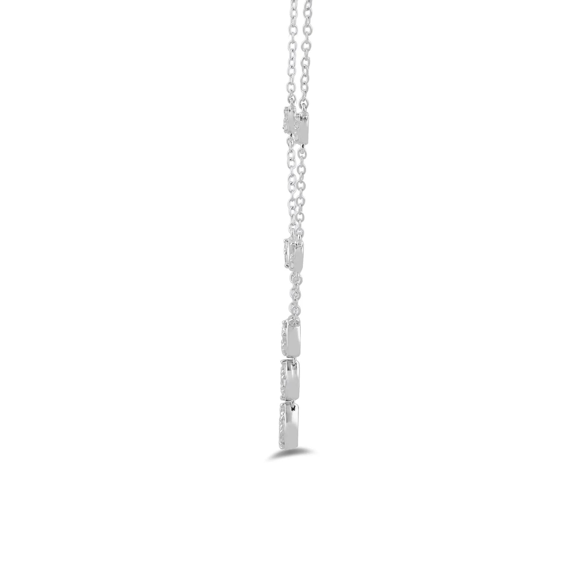 1/3 CT. Tw. Diamond Drop Necklace 10K White Gold Size 17.25"