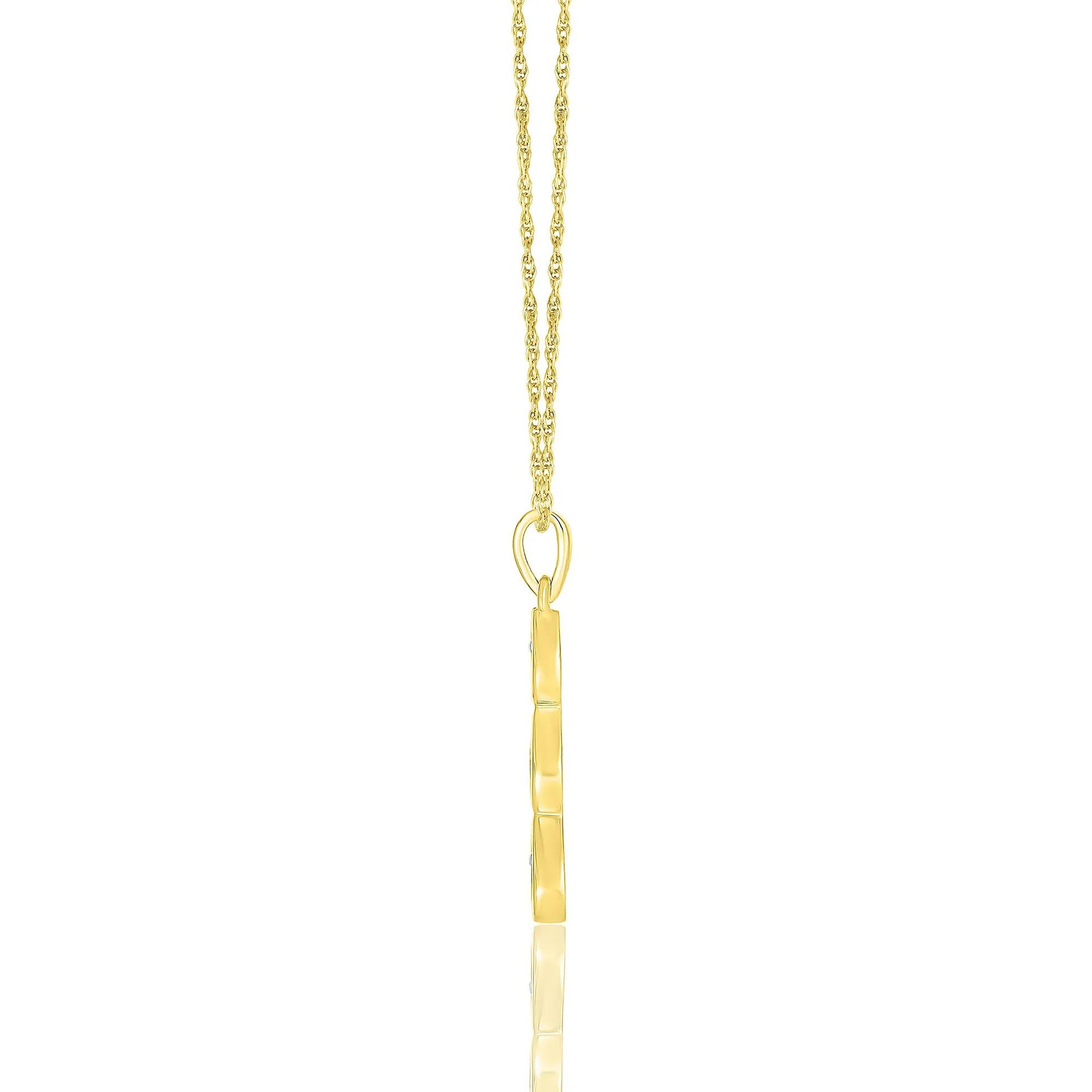 1/7 CT. Tw. Diamond Drop Pendant Necklace 10K Yellow Gold Size 18"