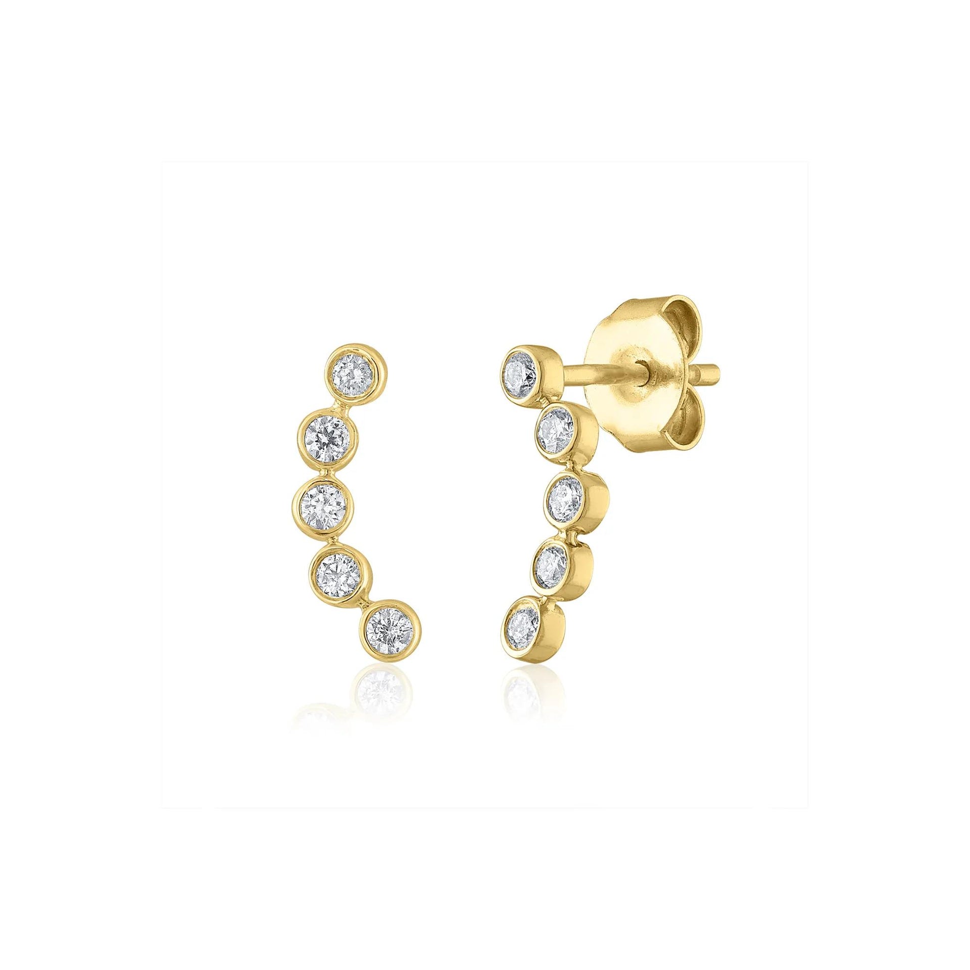 1/8 CT. Tw. Diamond Earrings 14K Yellow Gold Size 3.30mm