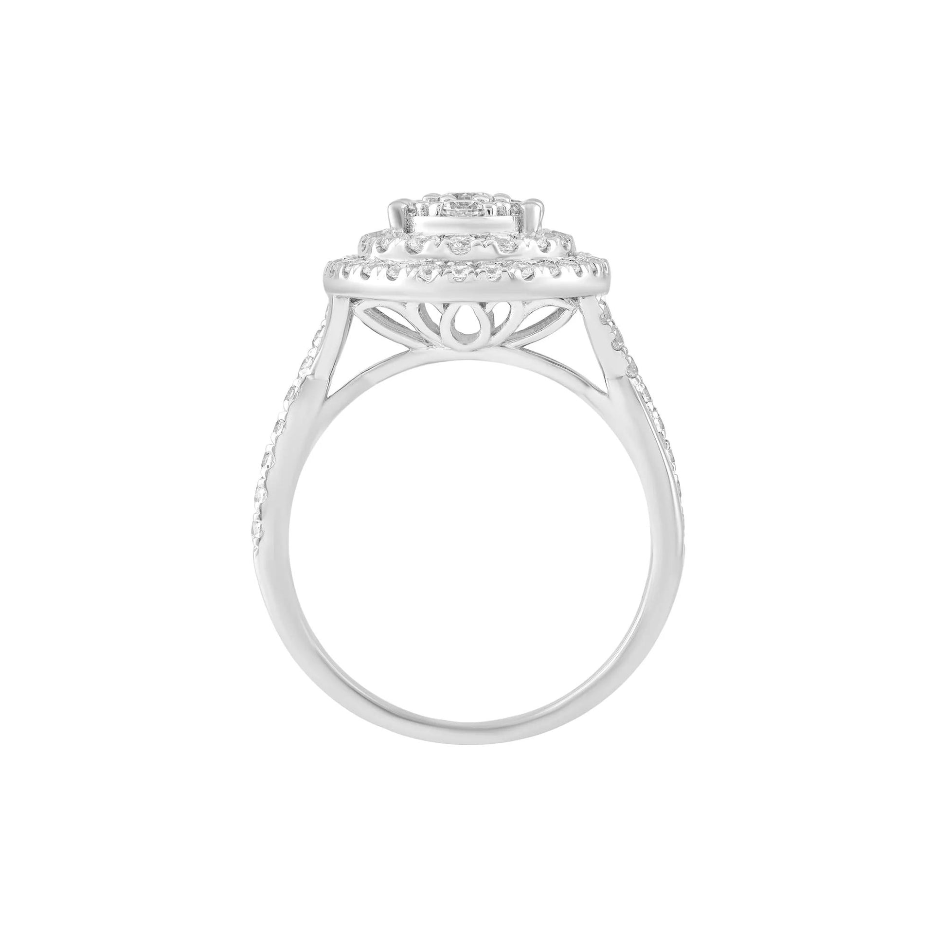 1 CT. Tw. Diamond Engagement Ring 10K White Gold Size 8