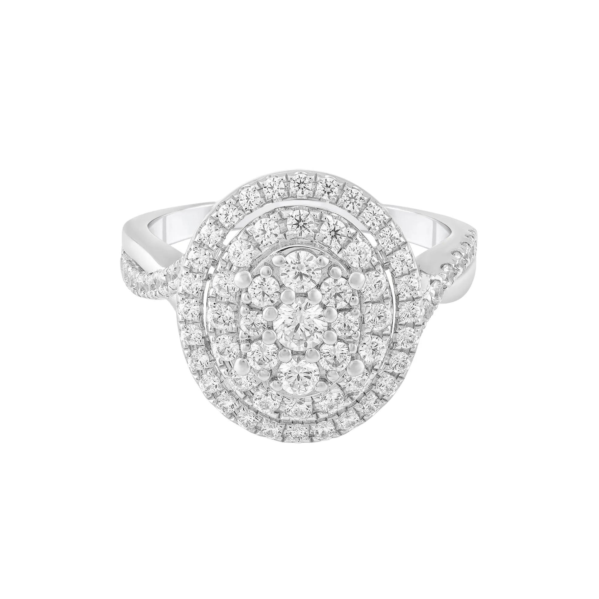1 CT. Tw. Diamond Engagement Ring 10K White Gold Size 8