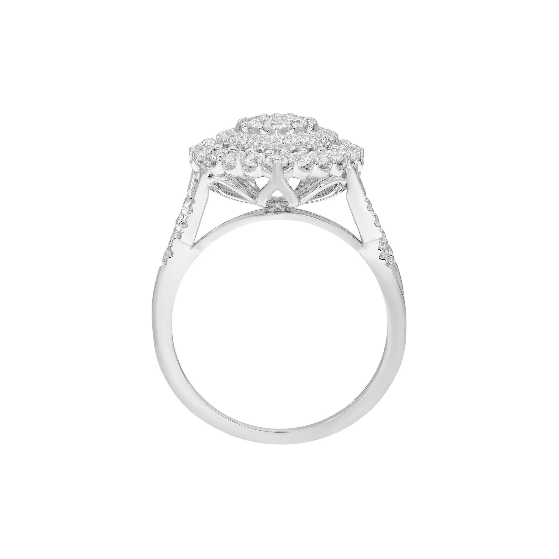 1 CT. Tw. Diamond Engagement Ring 10K White Gold Size 7.5