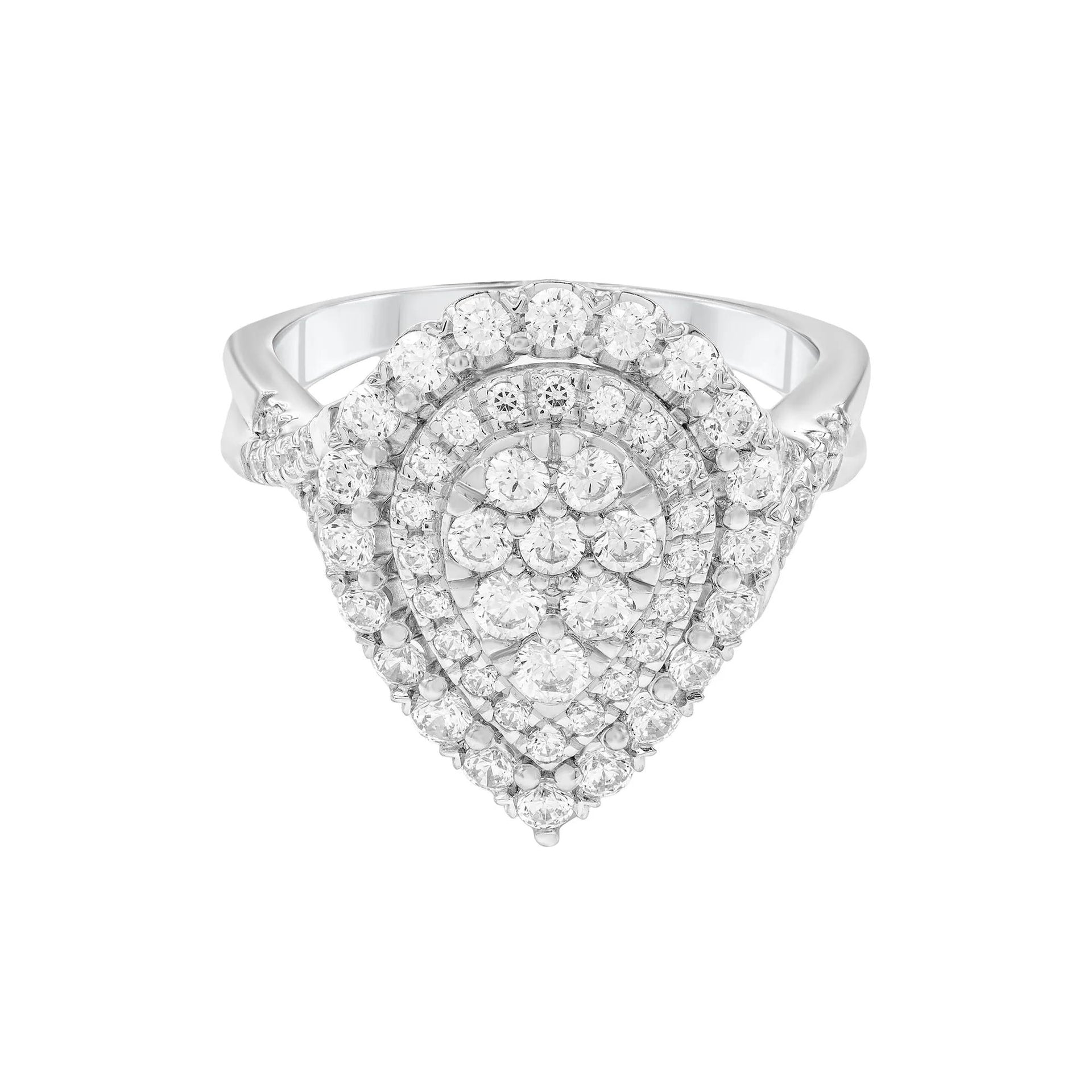1 CT. Tw. Diamond Engagement Ring 10K White Gold Size 7.5