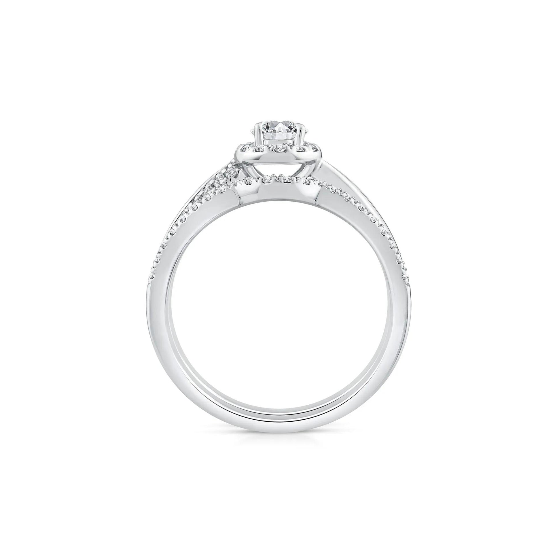 5/8 CT. Tw. Diamond Engagement Ring 10K White Gold Size 8 2mm