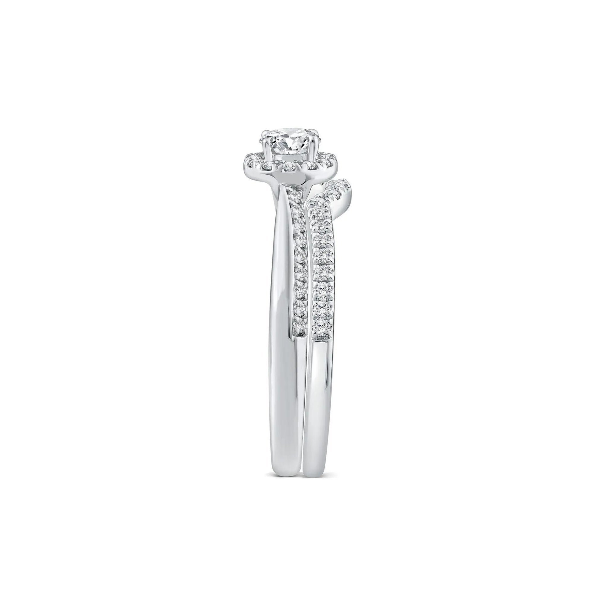5/8 CT. Tw. Diamond Engagement Ring 10K White Gold Size 8 2mm