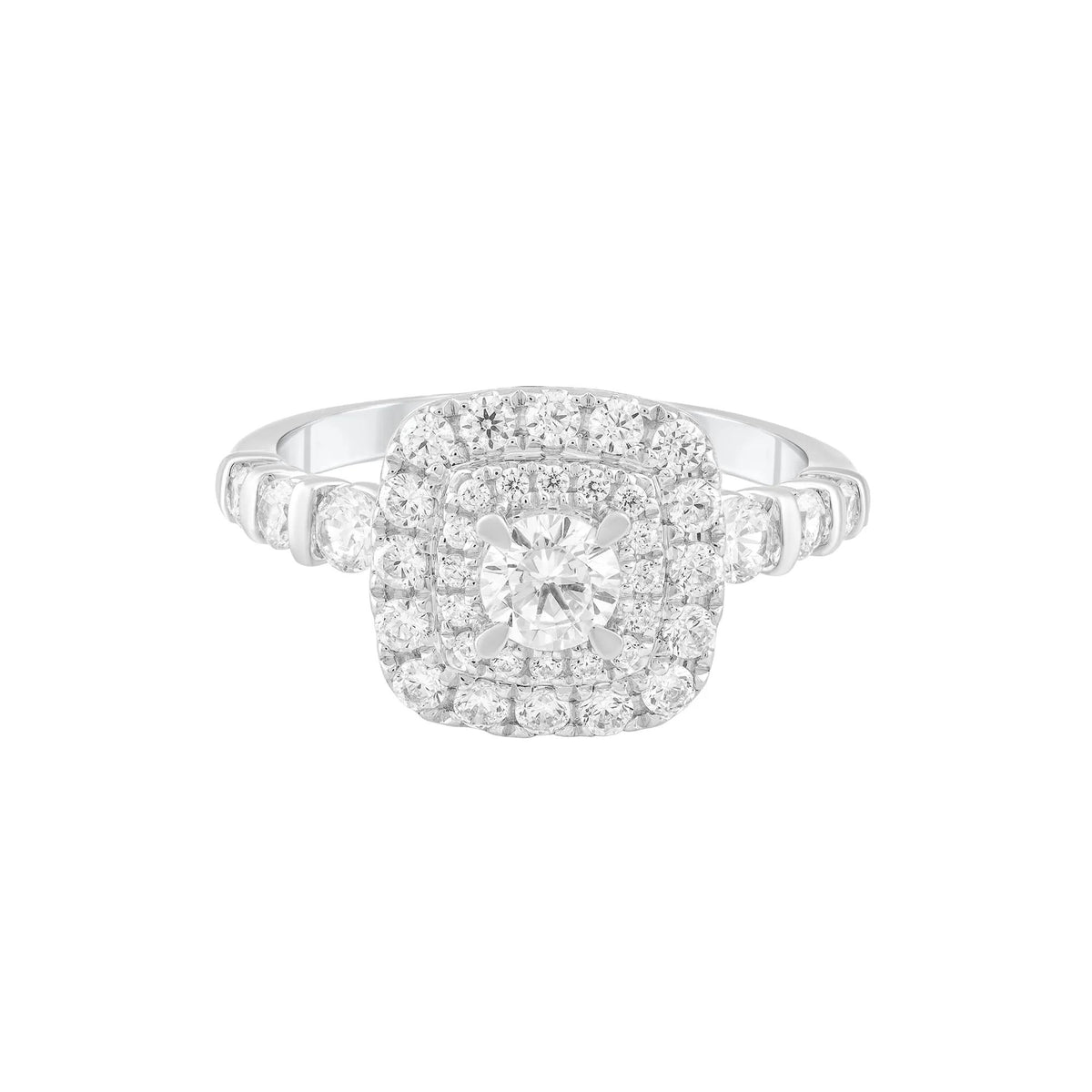 1/4 CT. Tw. Diamond Engagement Ring 14K White Gold Size 7