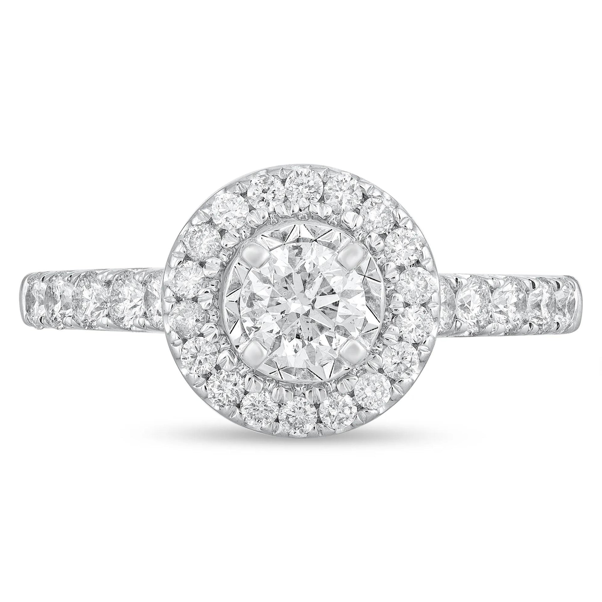 1 CT. Tw. Diamond Engagement Ring 14K White Gold Size 9