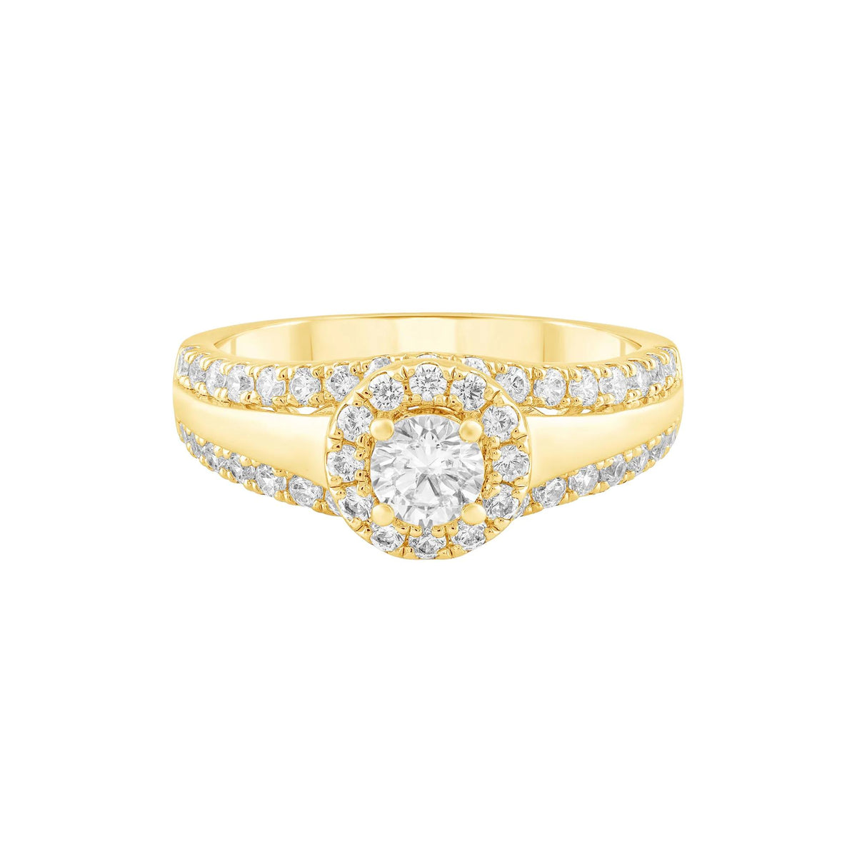 1 CT. Tw. Diamond Engagement Ring 14K Yellow Gold Size 7.5
