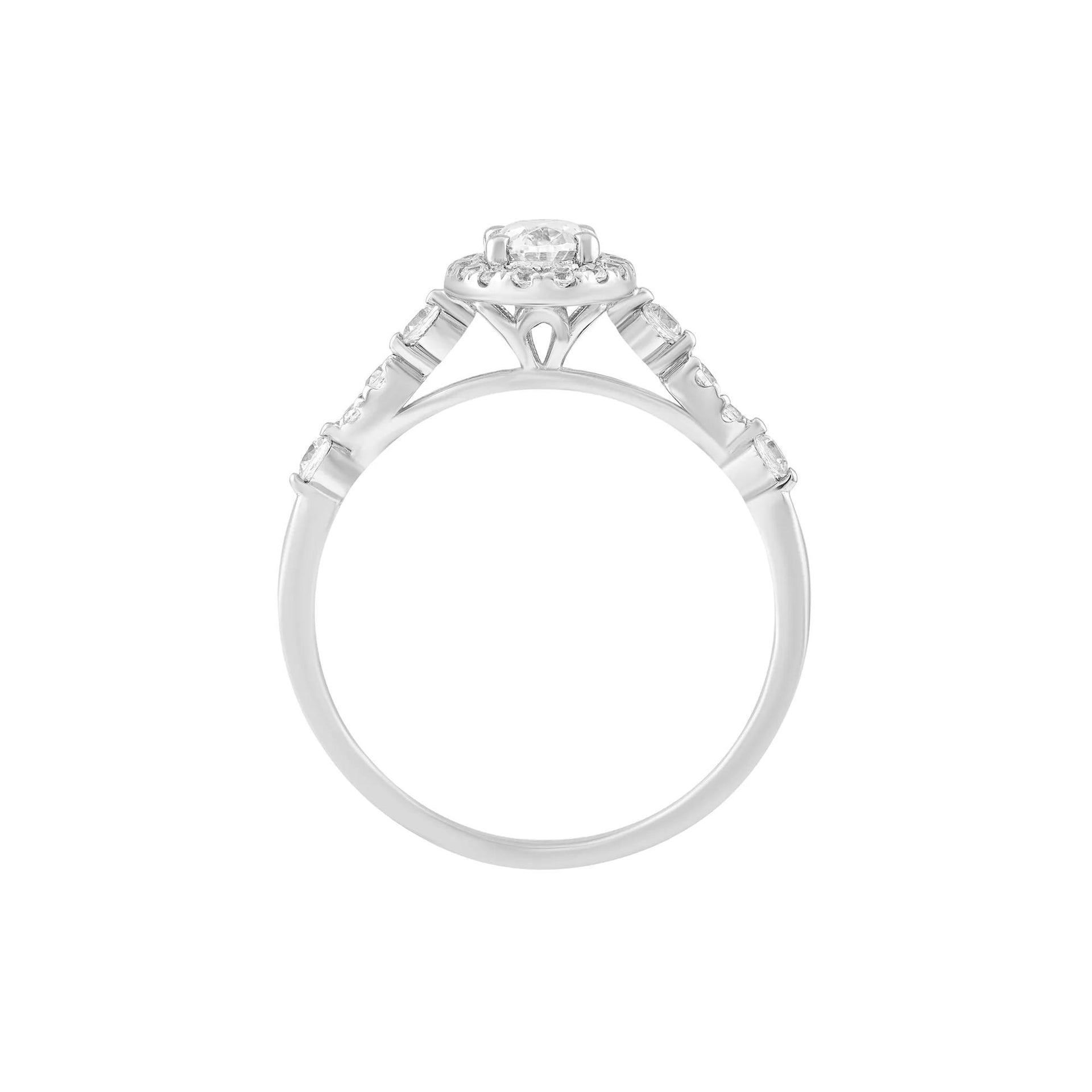 3/4 CT. Tw. Diamond Engagement Ring Platinum White Size 6.5