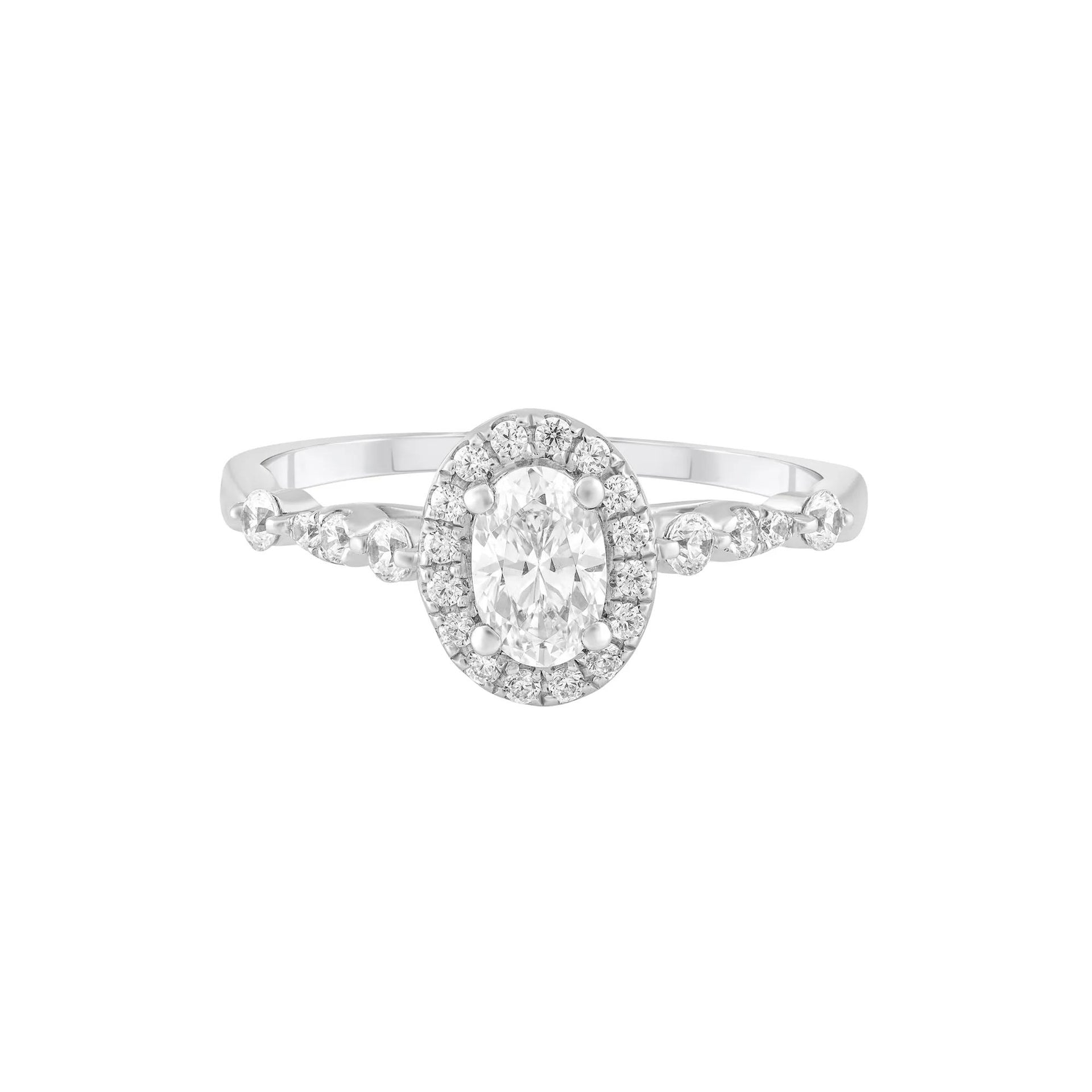 3/4 CT. Tw. Diamond Engagement Ring Platinum White Size 6.5