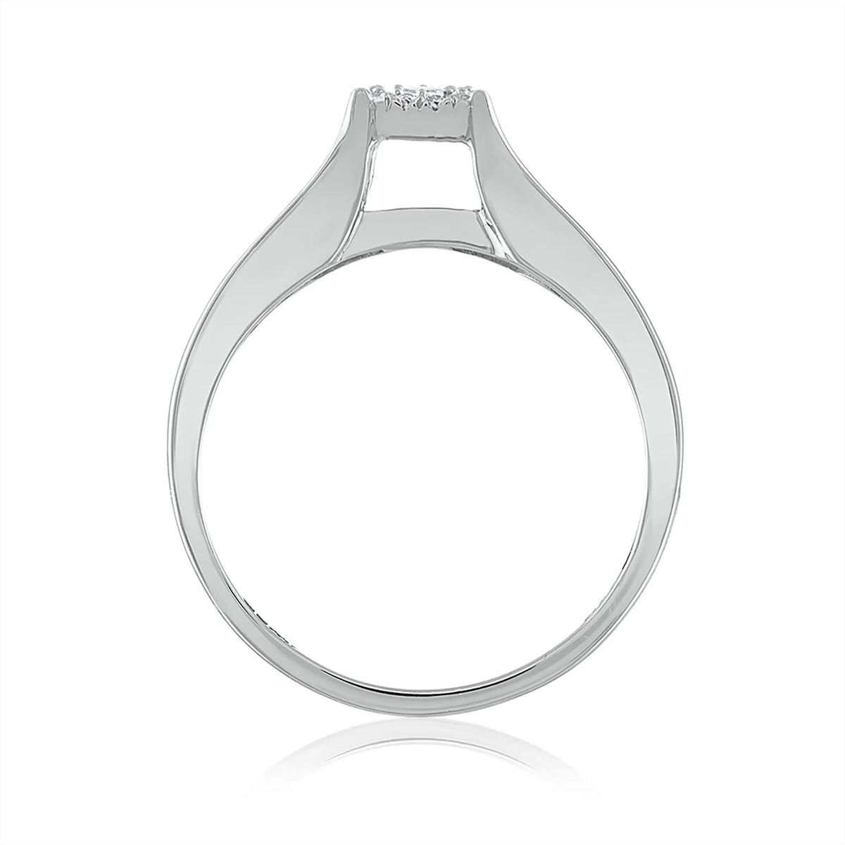1/2 CT. Tw. Diamond Engagement Set 14K White Gold Ring Round Brilliant Cut Size 6.5 3mm
