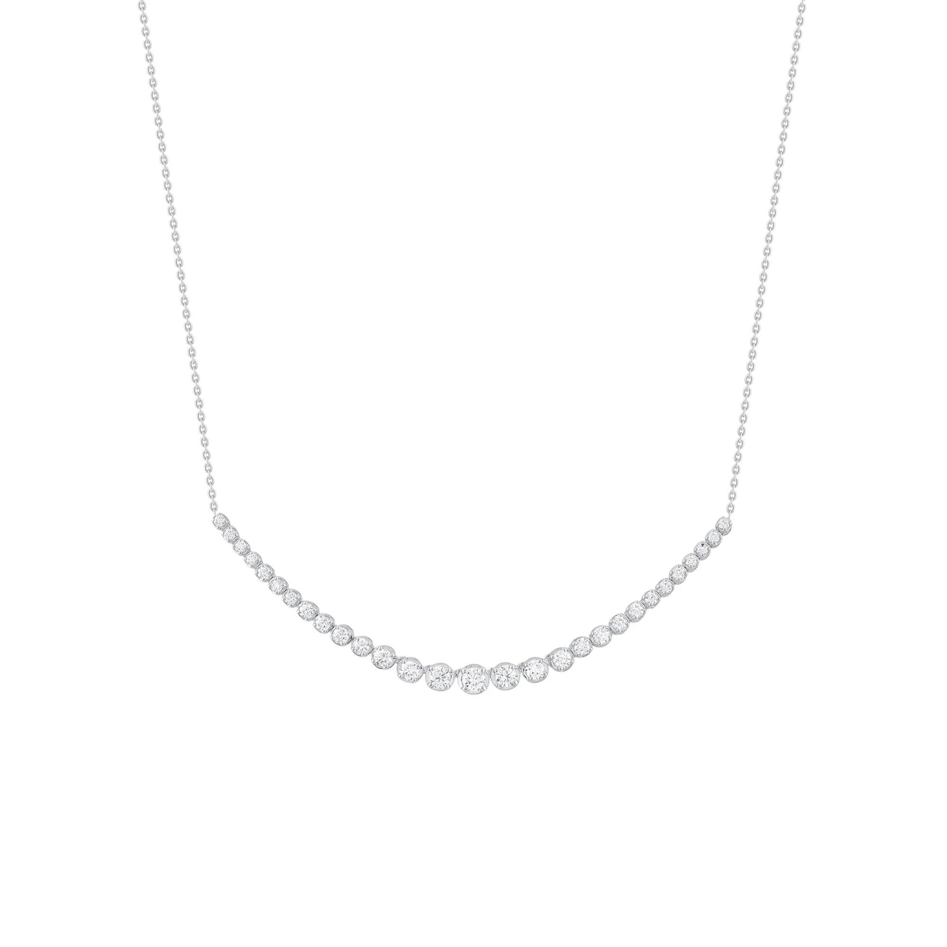 1/2 CT. Tw. Diamond Graduated Necklace 10K White Gold Size 14"
