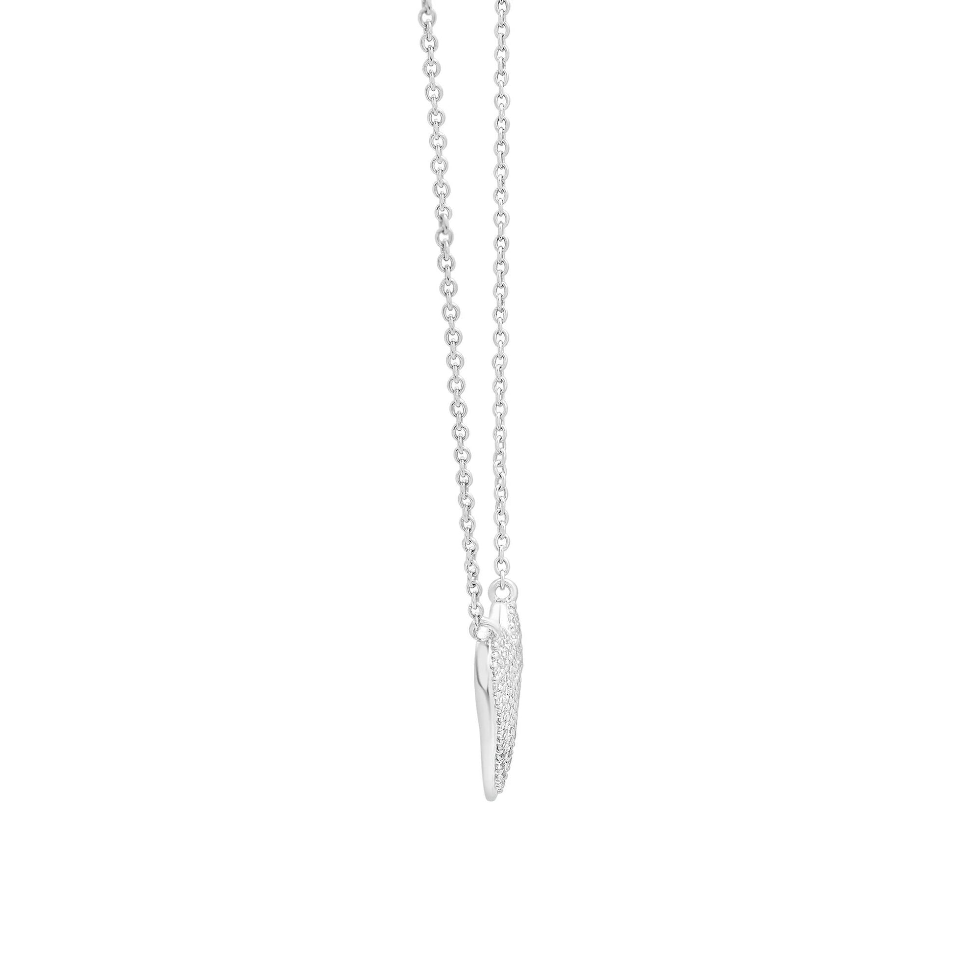 1/4 CT. Tw. Diamond Heart Necklace 10K White Gold Size 17"