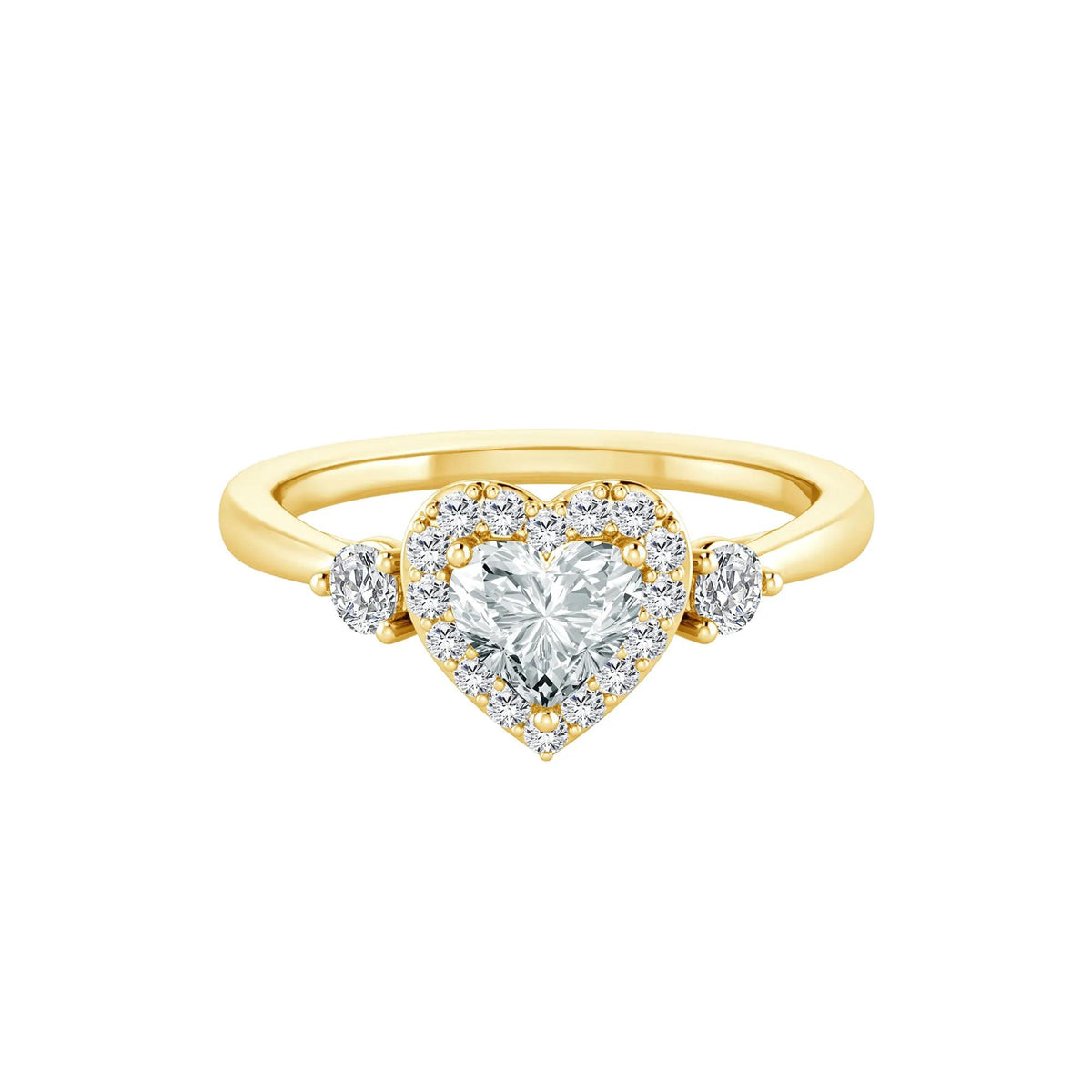 1/2 CT. Tw. Lab Grown Diamond Heart Promise Ring 10K Yellow Gold Size 8.5