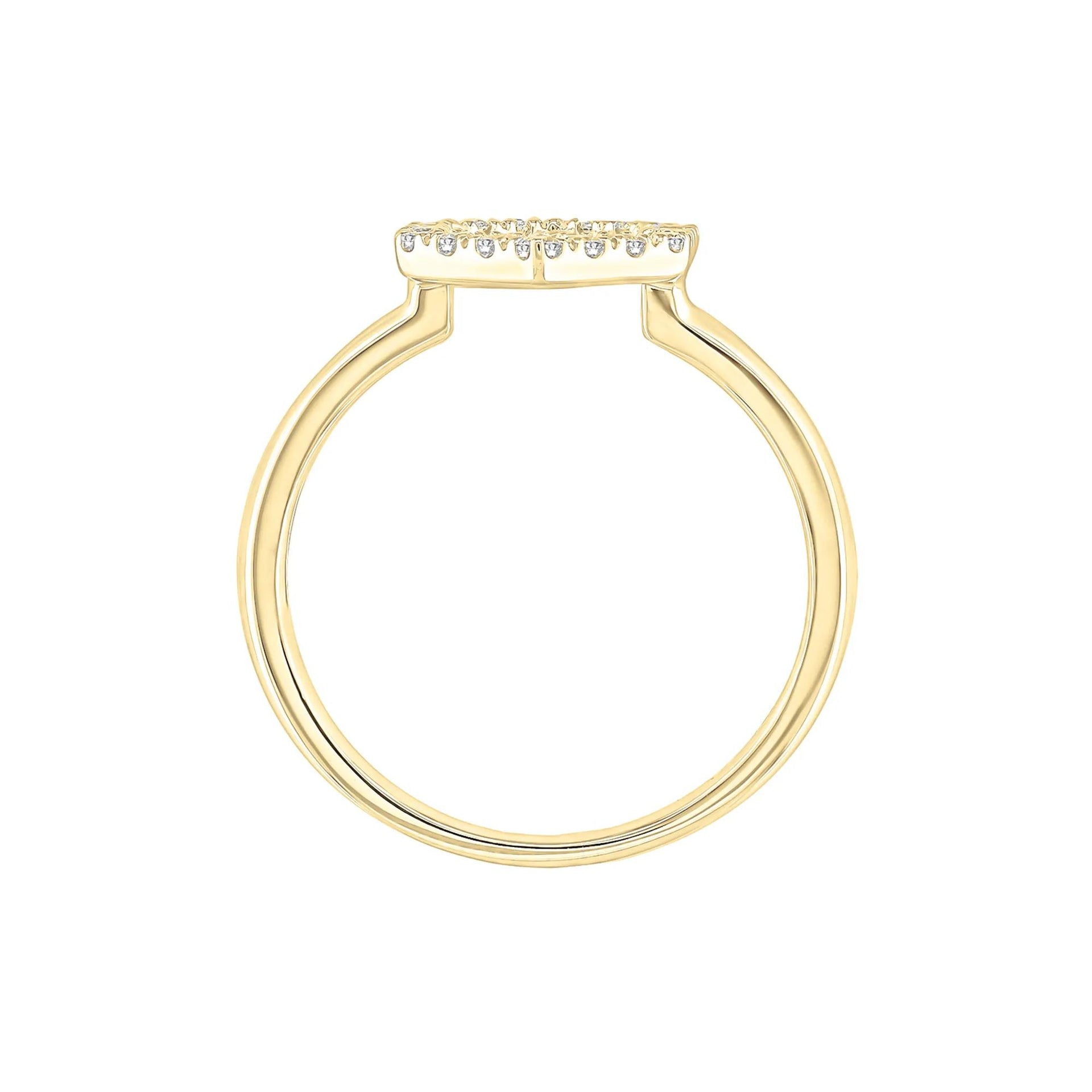 1/8 CT. Tw. Diamond Hexagon Ring 10K Yellow Gold Size 7 1mm