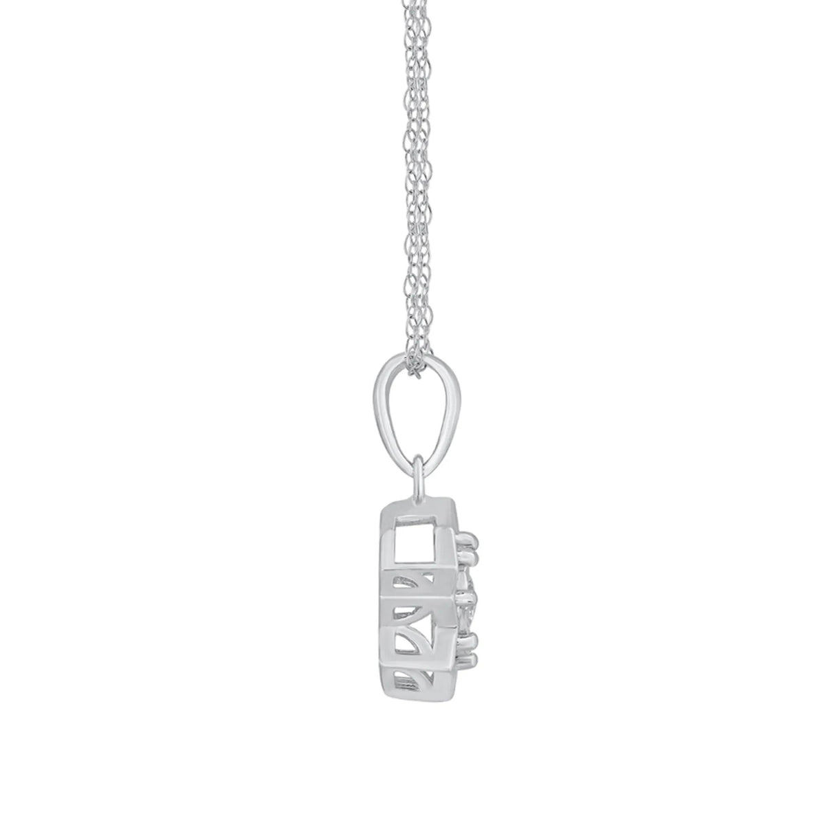 1/8 CT. Tw. Diamond Illusion Plate Star Pendant Necklace 10K White Gold Size 18"