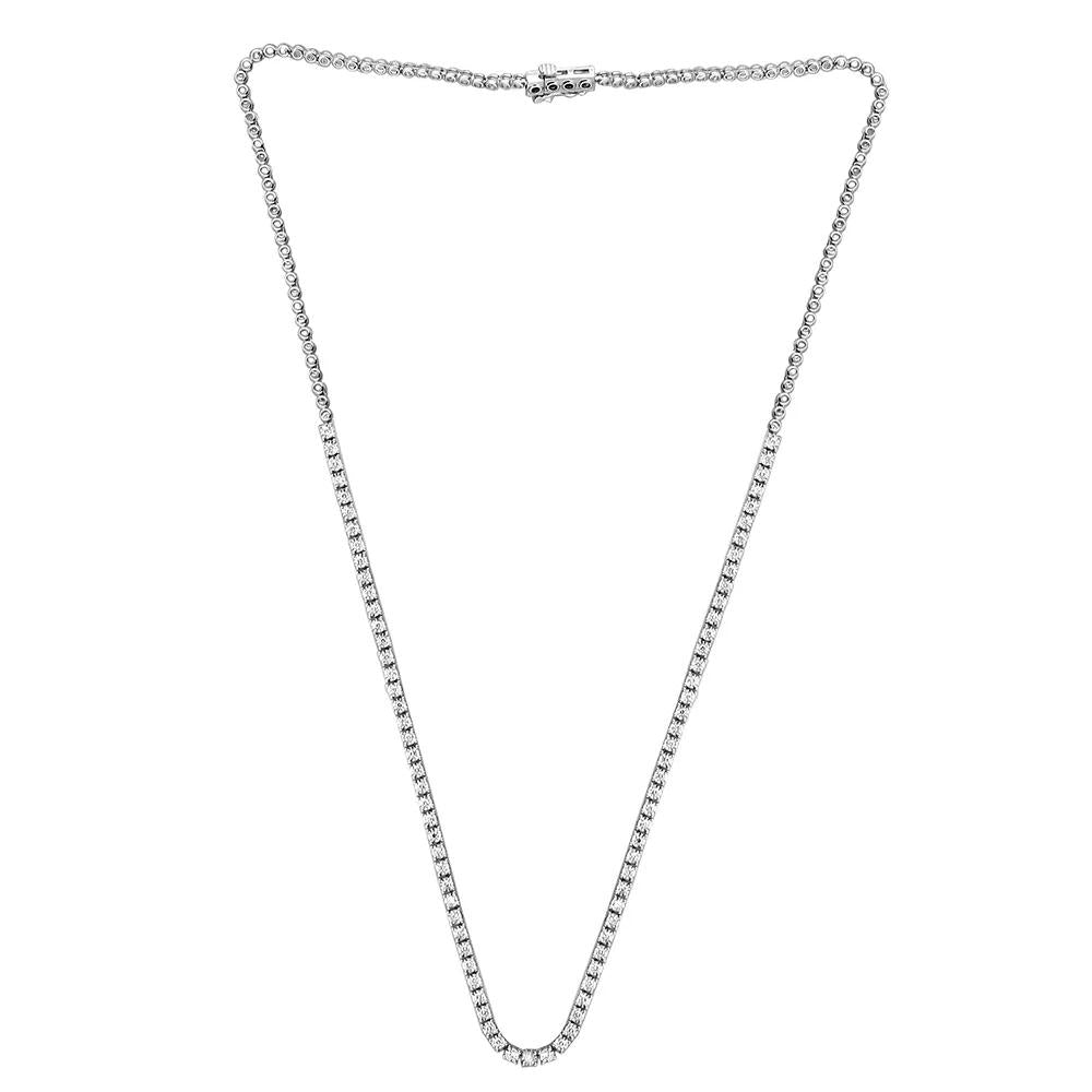 1 CT. Tw. Diamond Illusion Tennis Necklace 10K White Gold Size 18"