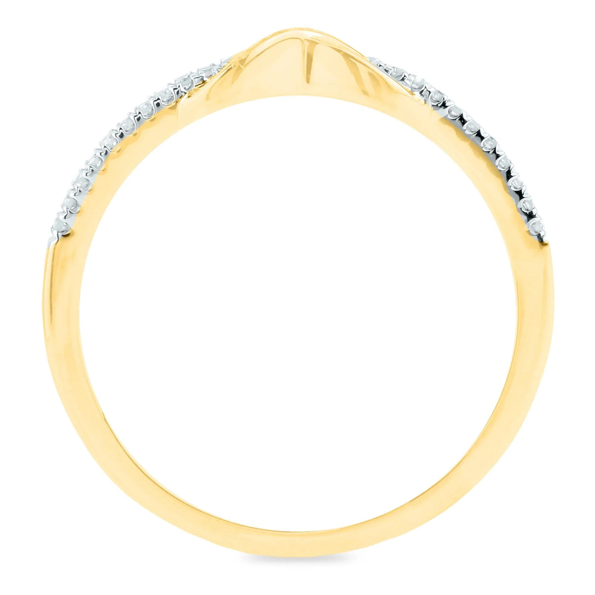 1/10 CT. Tw. Diamond Infinity Ring 14K Yellow Gold Size 8 1.5mm