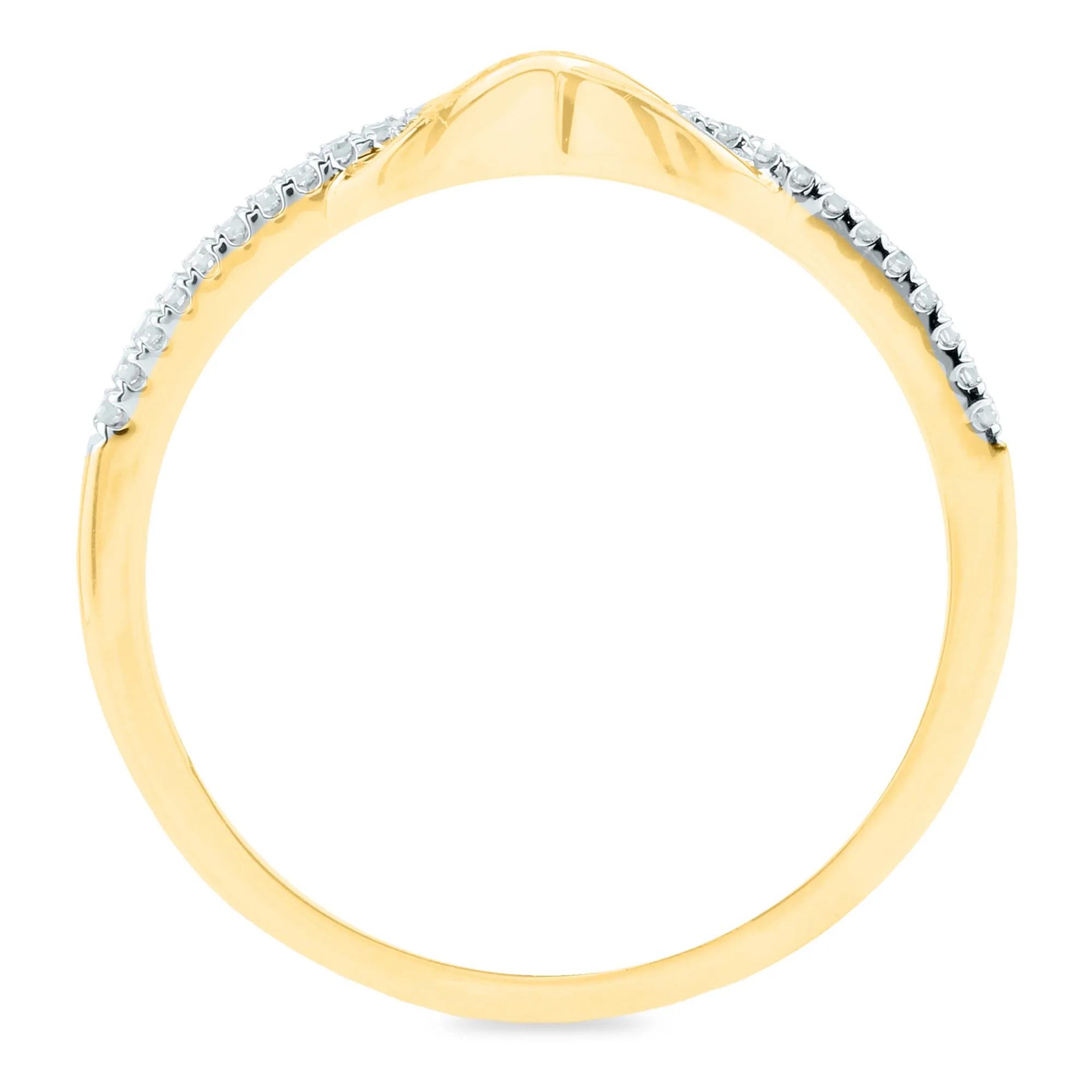 1/10 CT. Tw. Diamond Infinity Ring 14K Yellow Gold Size 7.5 1.5mm