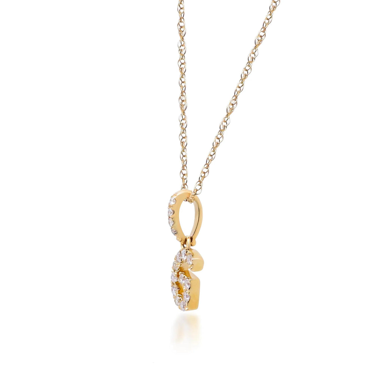 1/10 CT. Tw. Diamond G Initial Pendant Necklace 10K Yellow Gold Size 18"