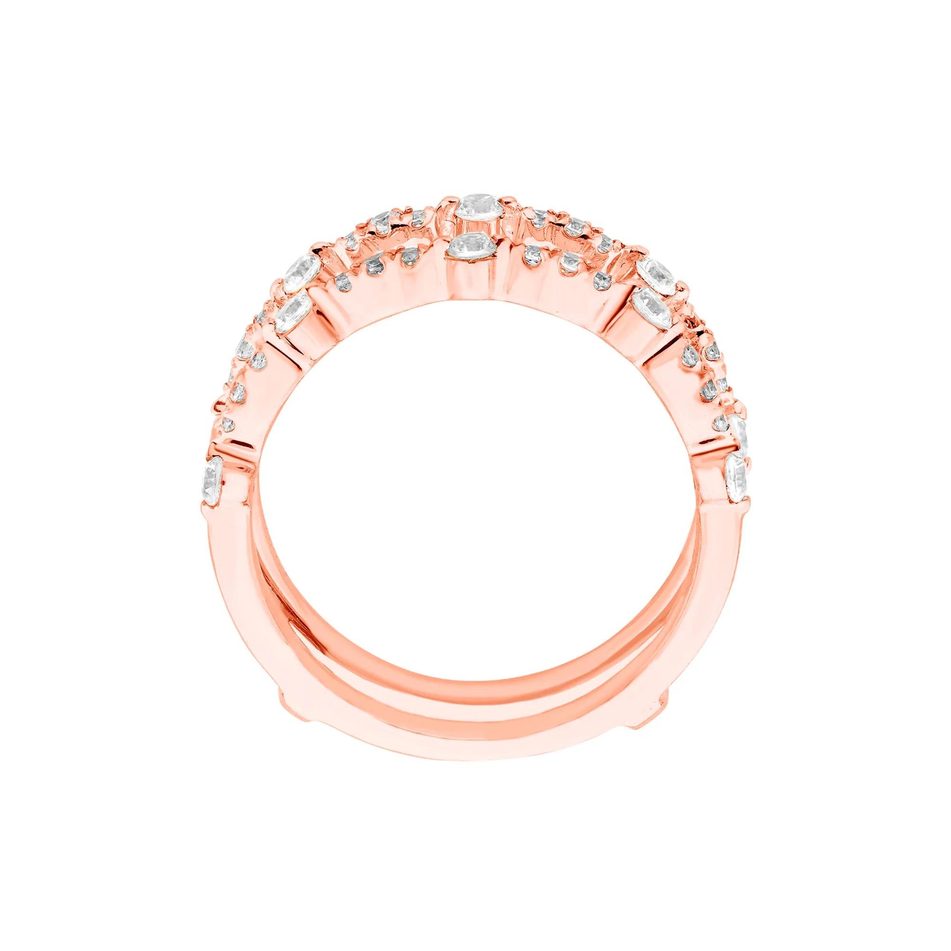 1/2 CT. Tw. Diamond Ring Insert 10K Rose Gold Round Brilliant Cut Size 7