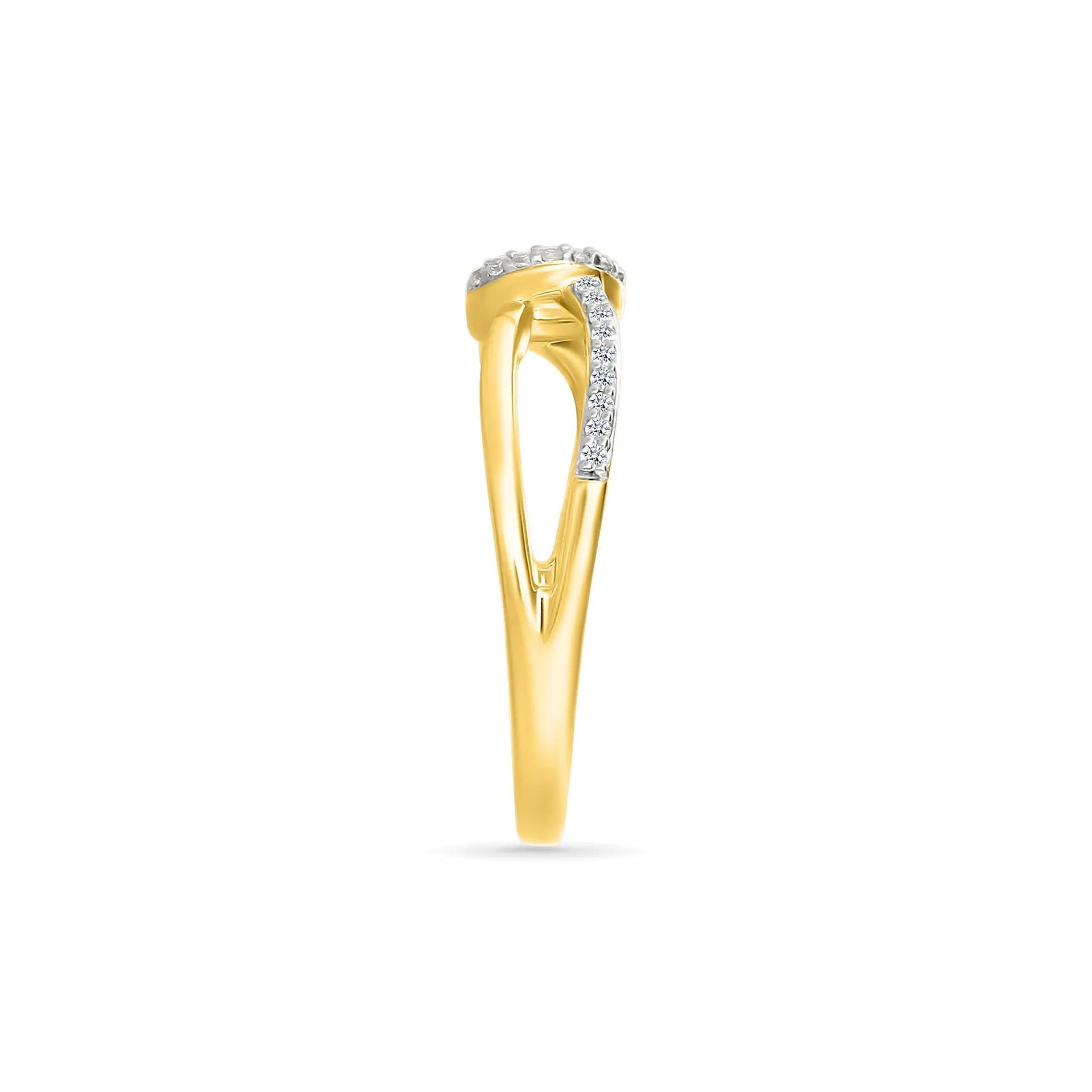 1/8 CT. Tw. Diamond Knot Ring 10K Yellow Gold Size 6 2mm
