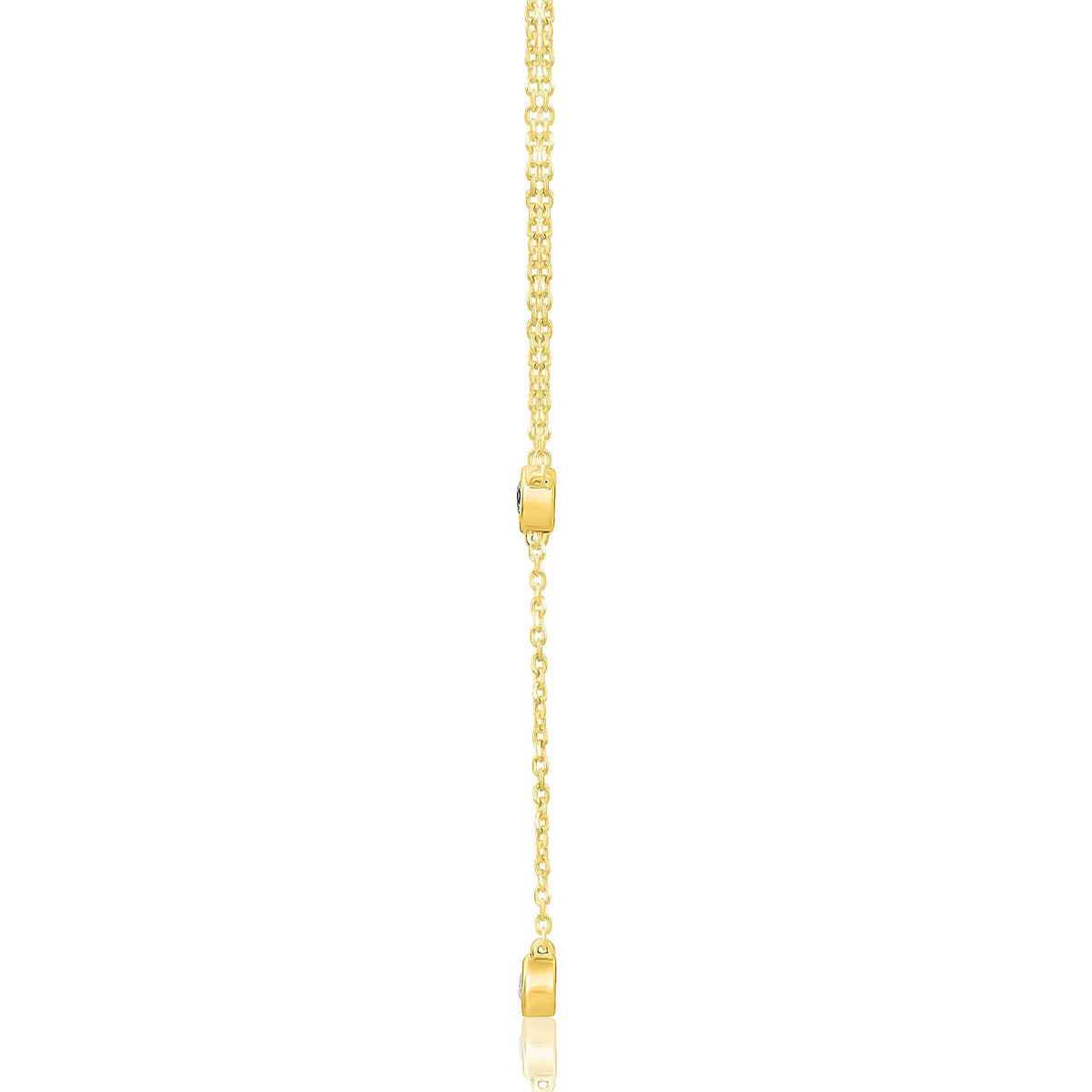 1/10 CT. Tw. Diamond Lariat Necklace 10K Yellow Gold Size 18.5"