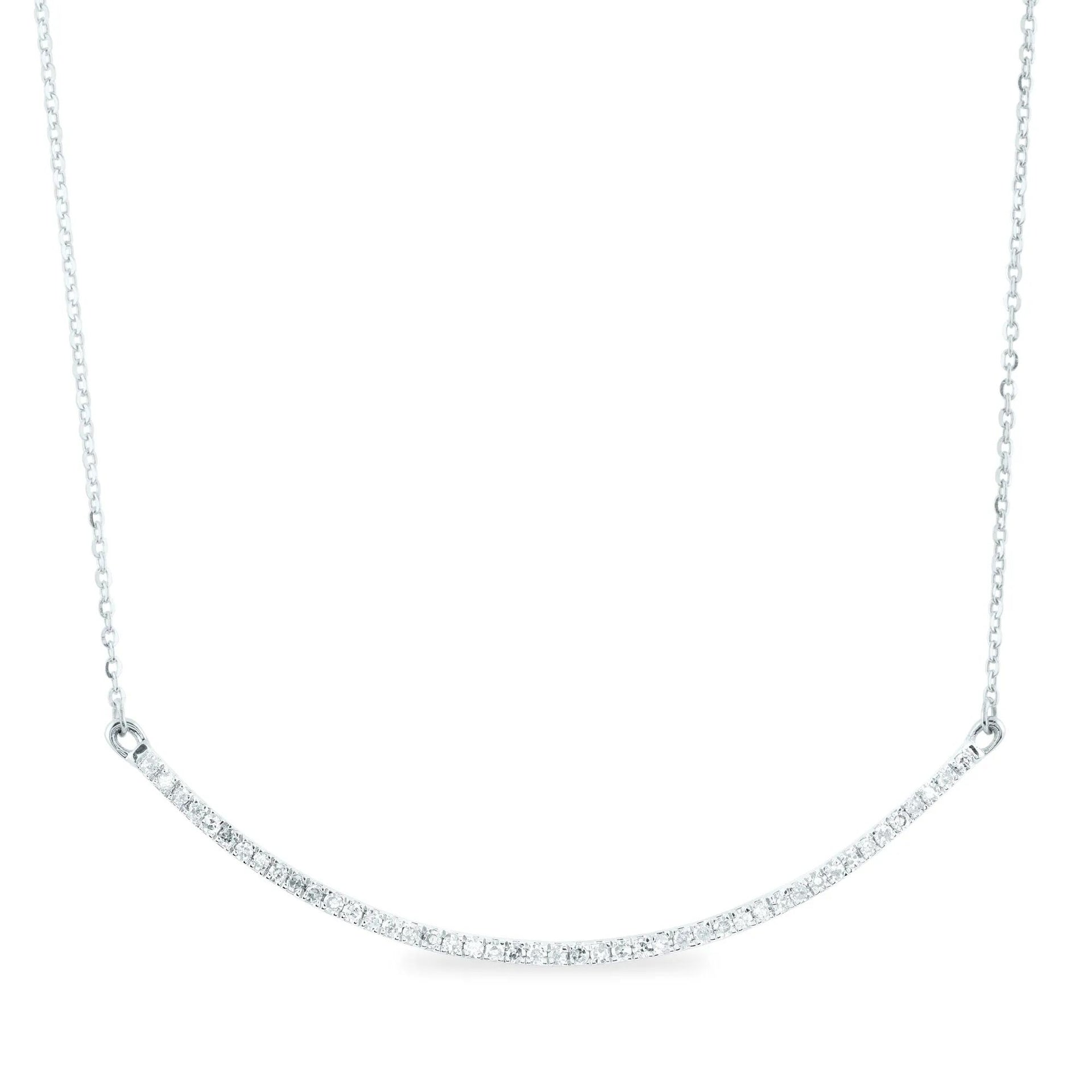 1/4 CT. Tw. Diamond Necklace 14K White Gold Size 16.25"