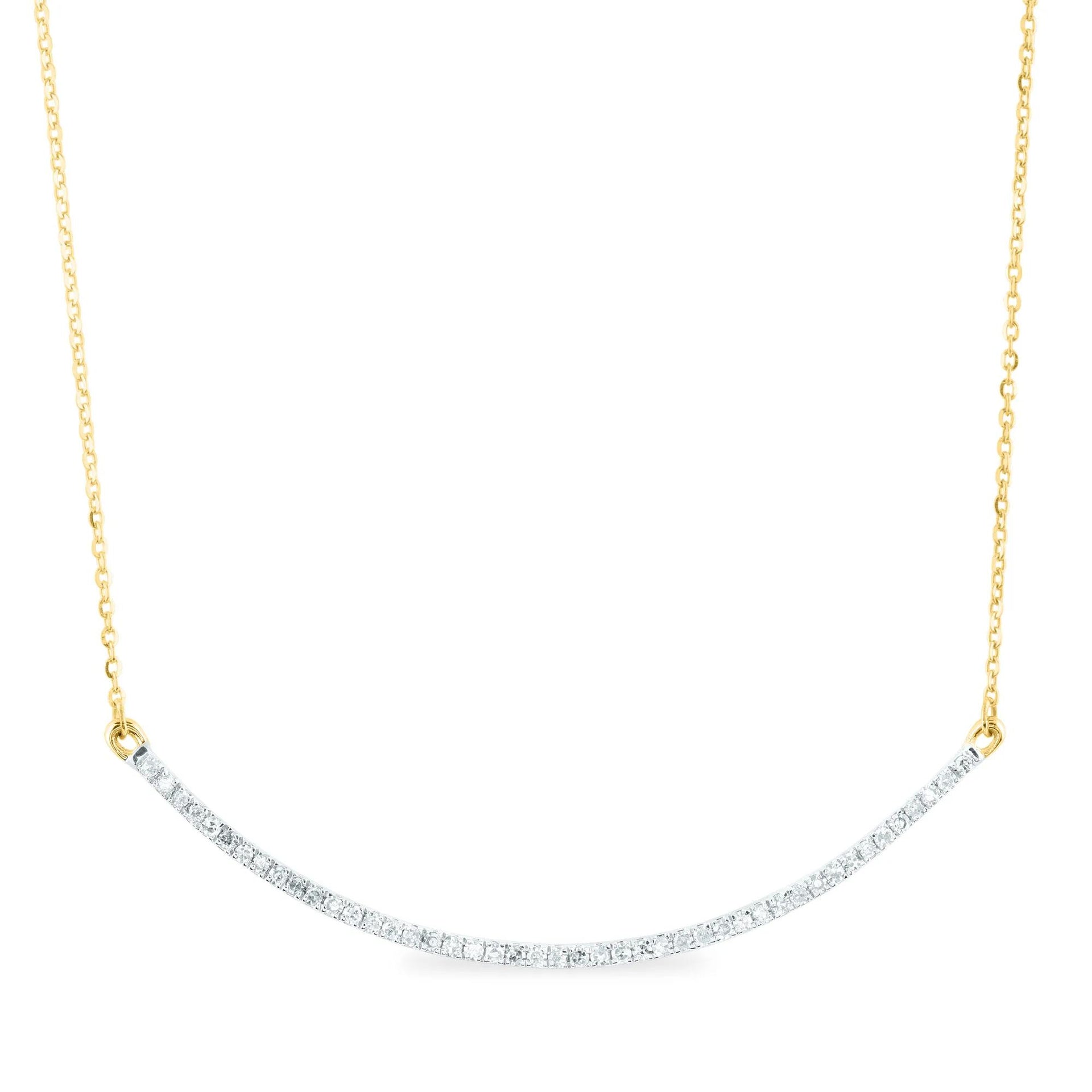 1/4 CT. Tw. Diamond Necklace 14K Yellow Gold Size 16.25"