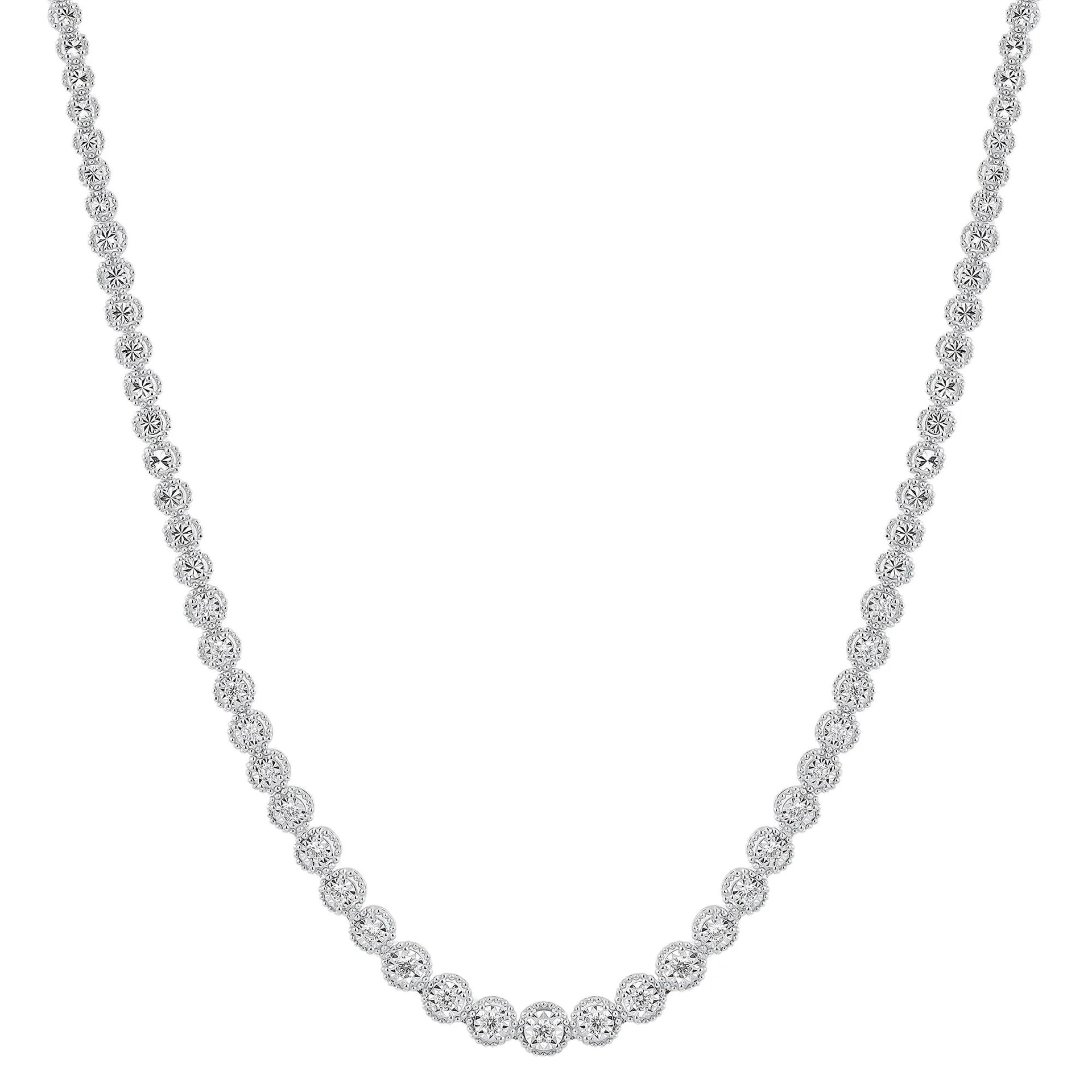 1 CT. Tw. Diamond Necklace .925 Sterling Silver White Size 18"