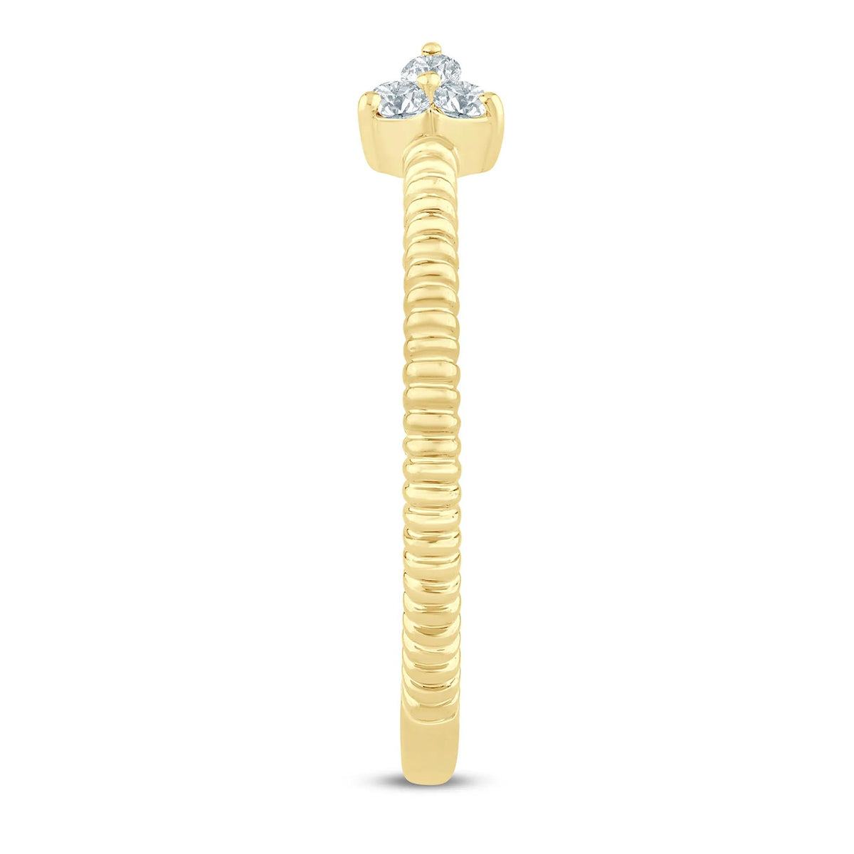 1/10 CT. Tw. Diamond Open Ring 10K Yellow Gold Size 8.5 1.5mm