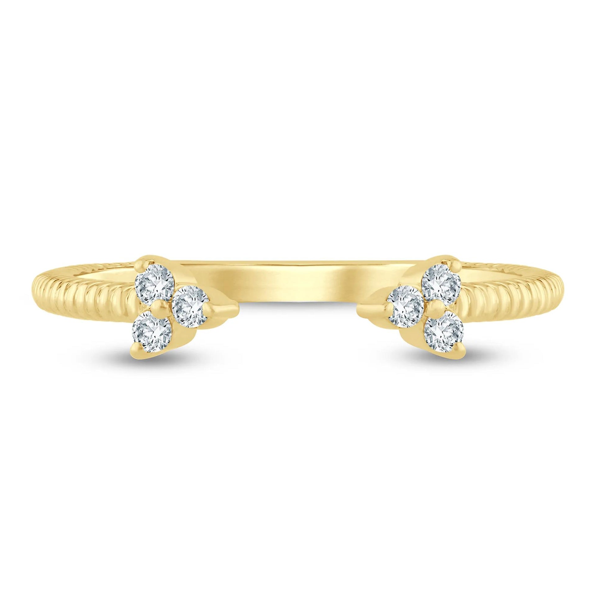 1/10 CT. Tw. Diamond Open Ring 10K Yellow Gold Size 8.5 1.5mm